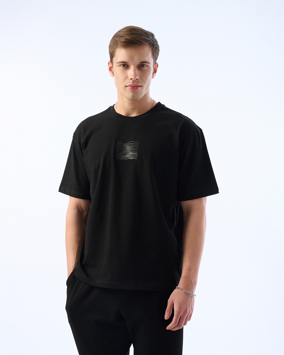 Erkek Oversize Boxyfit Kesim, 30/2 Supreme Pamuklu Tişört - Siyah