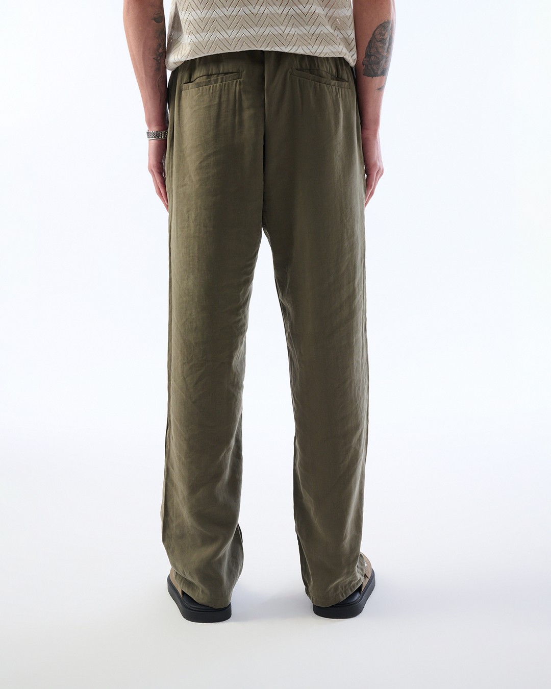 Erkek Baggy Pantolon, Modal Kumaş, Belden Lastik Detaylı