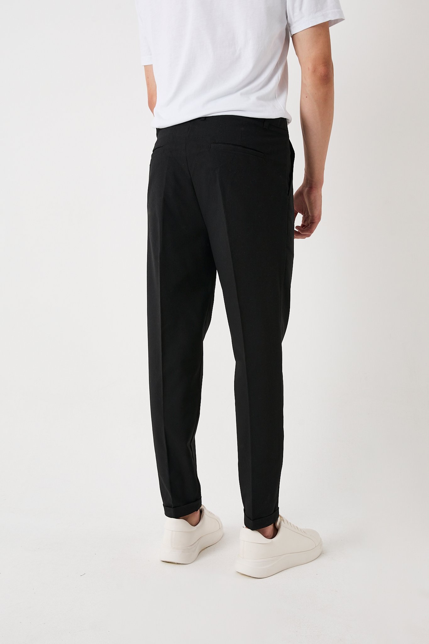 Erkek Slim Fit Pantolon, Bez Ayağı Kumaş, Double Paça Katlamalı