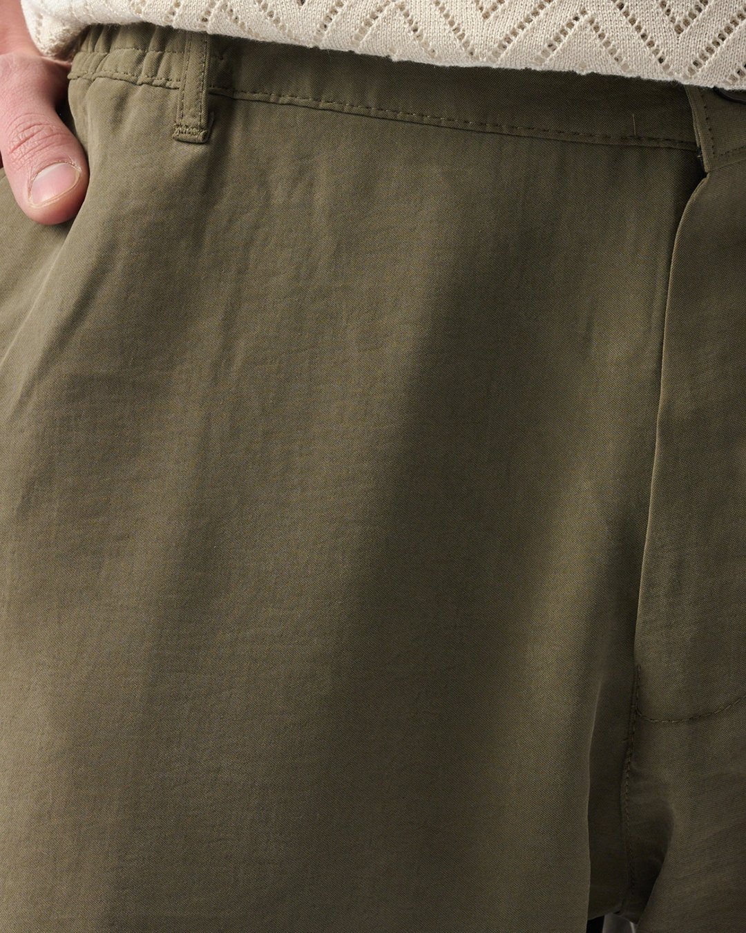 Erkek Baggy Pantolon, Modal Kumaş, Belden Lastik Detaylı