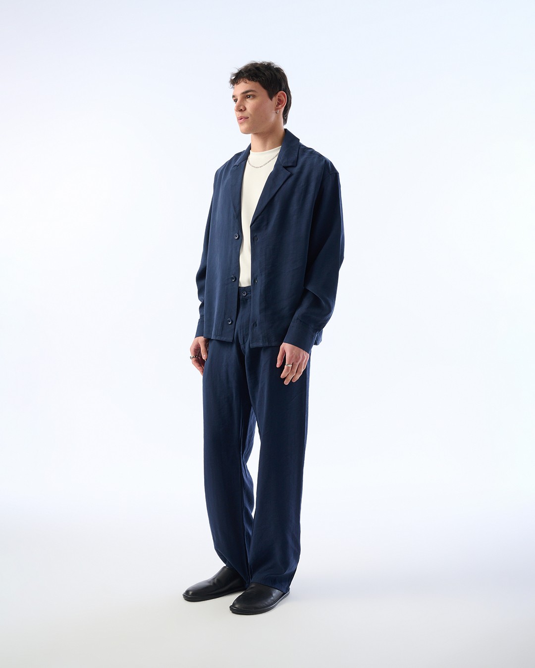 Erkek Baggy Pantolon, Modal Kumaş, Belden Lastik Detaylı