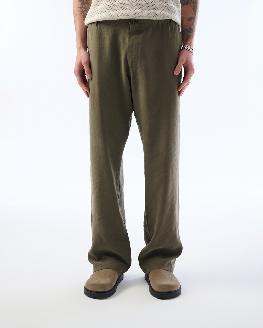 Erkek Baggy Pantolon, Modal Kumaş, Belden Lastik Detaylı