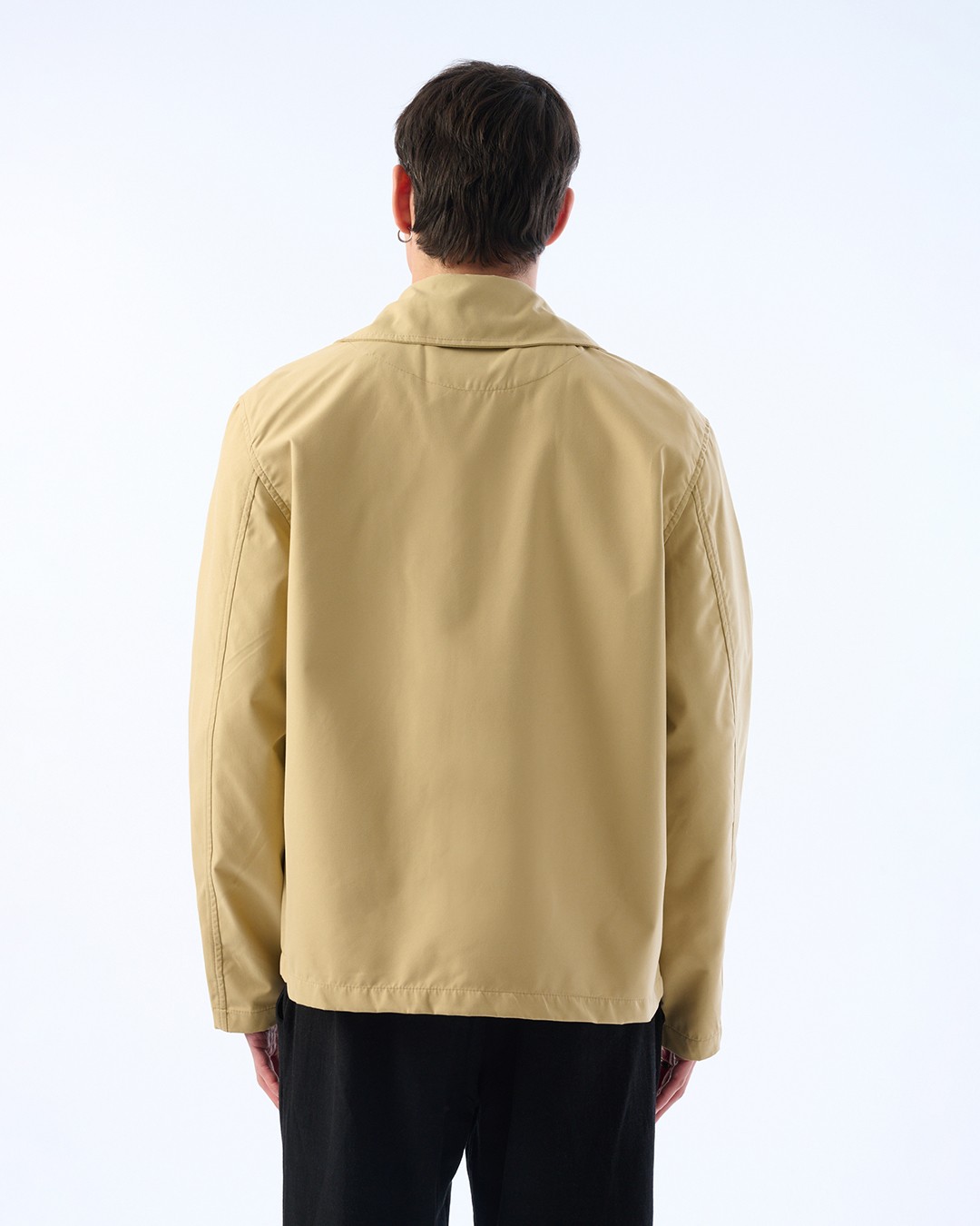 Erkek Oversize Kesim İnce Ceket, Düğme Detaylı, Trenç Ceket, Su İtici Kumaş
