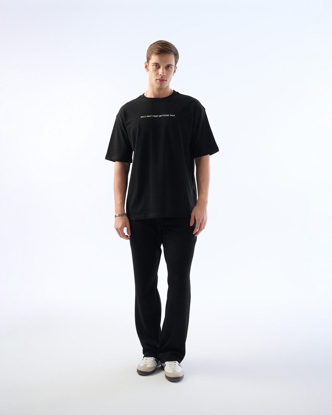Erkek Oversize Boxyfit Kesim,Yazı Detaylı Baskı, 30/2 Supreme Tişört