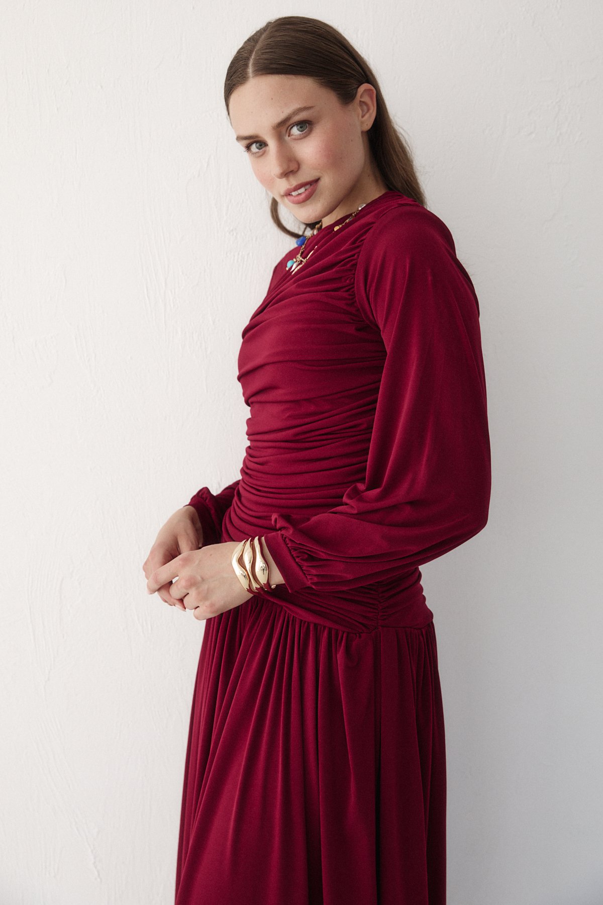 Sandy Drapeli Elbise 6-5117