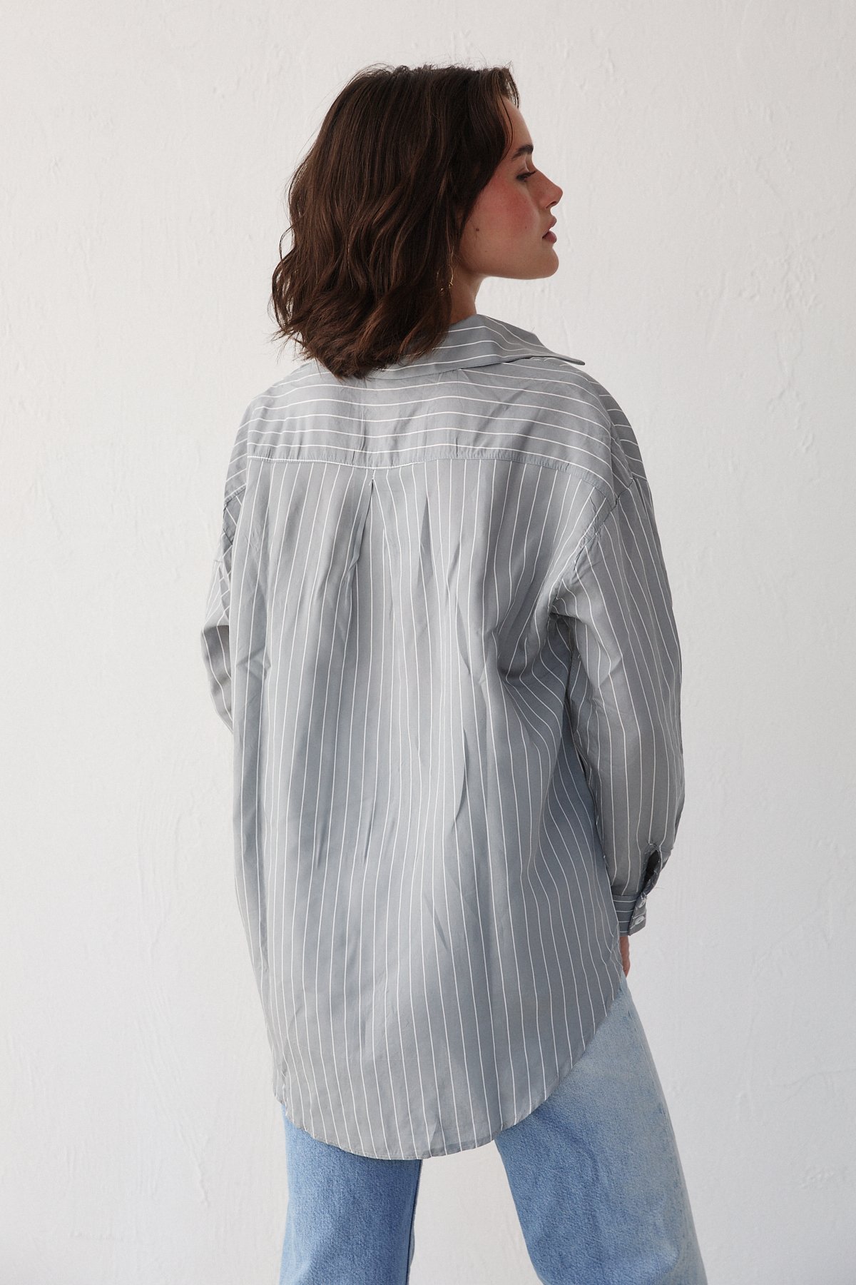 Çizgili Poplin Gömlek 3-3343