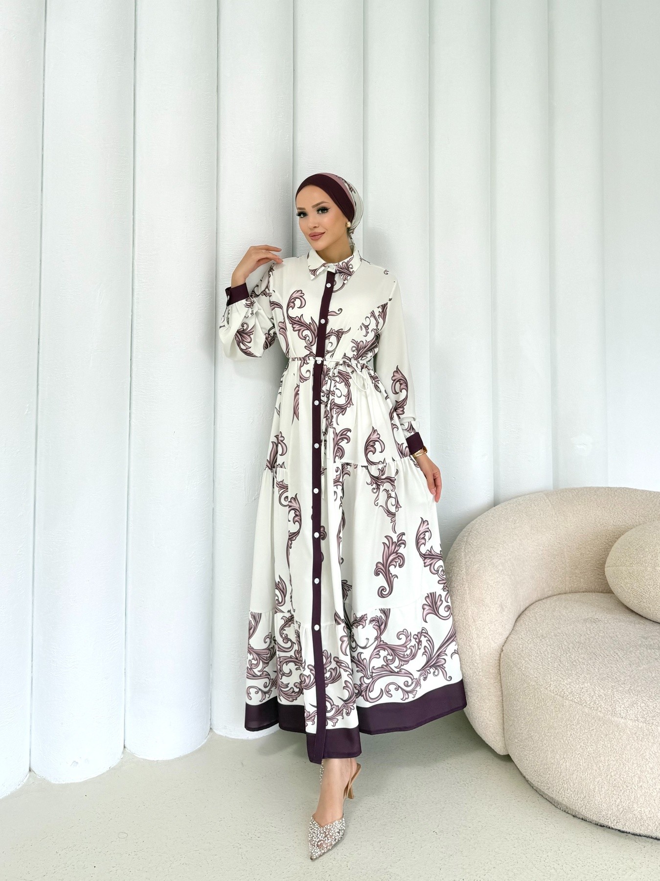 Desenli Elbise 32-2367