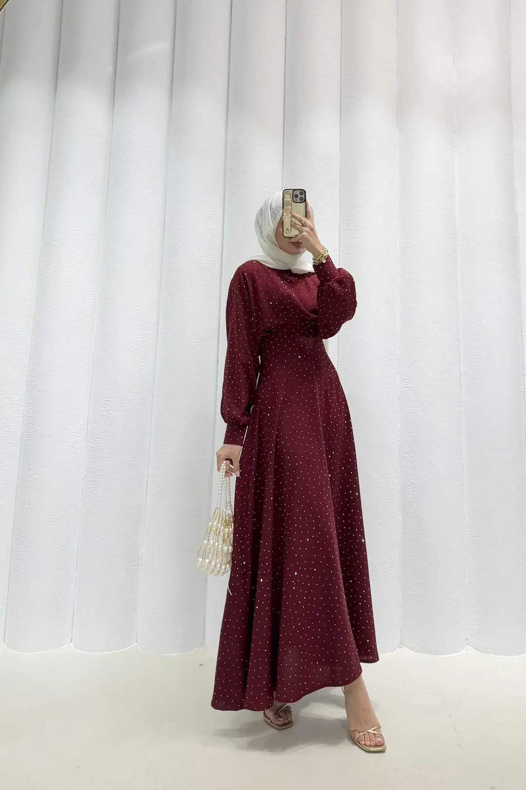 Taşlı Krep Elbise 32-2321