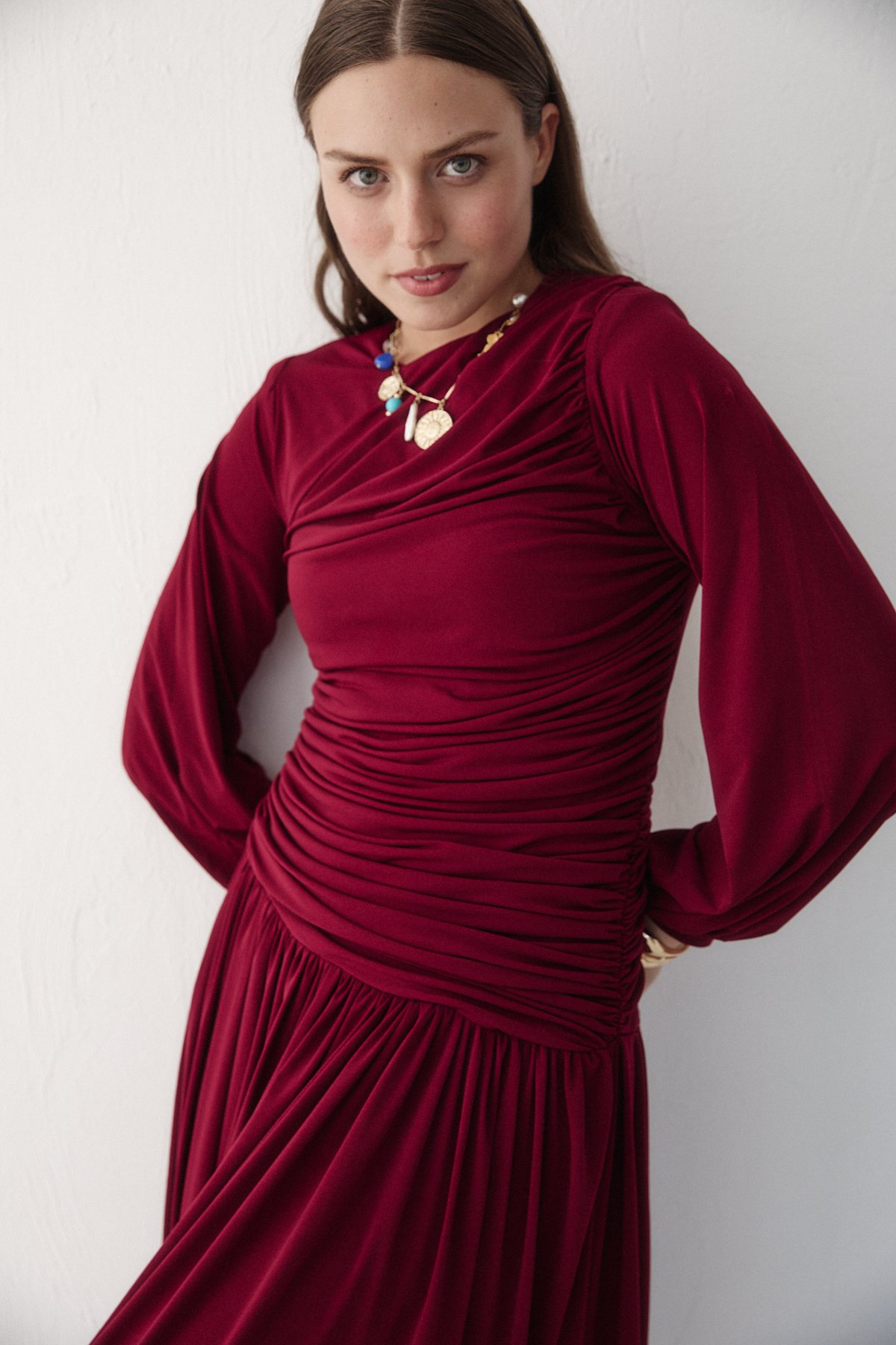 Sandy Drapeli Elbise 6-5117