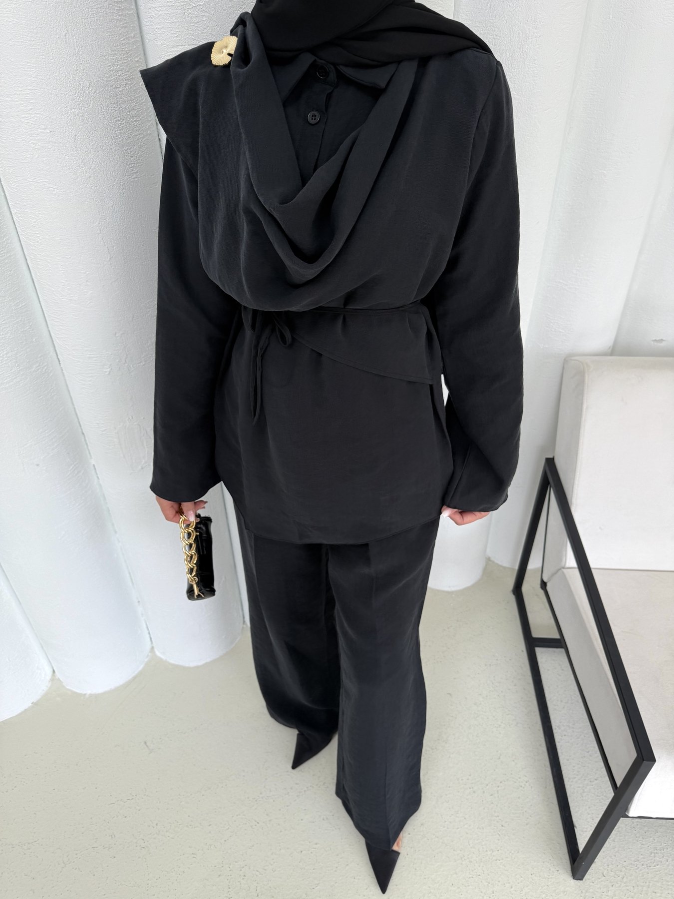 Düğmeli Modal Takım 3-3307