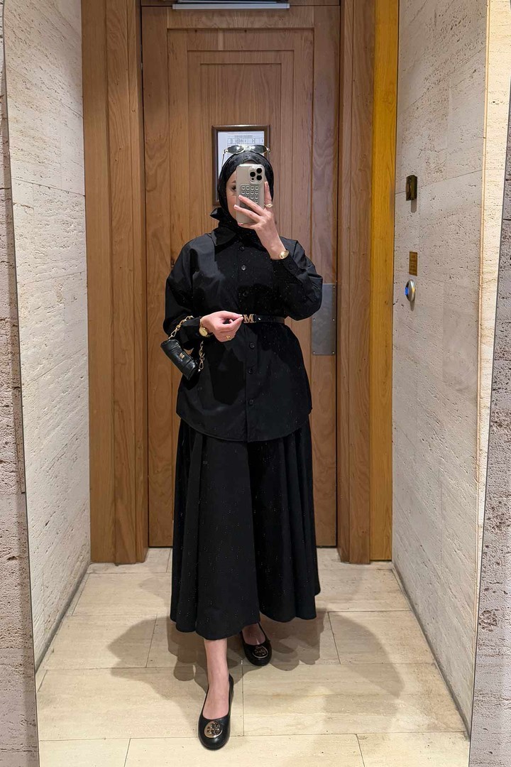 Kemerli Poplin Etekli Takım 32-3507