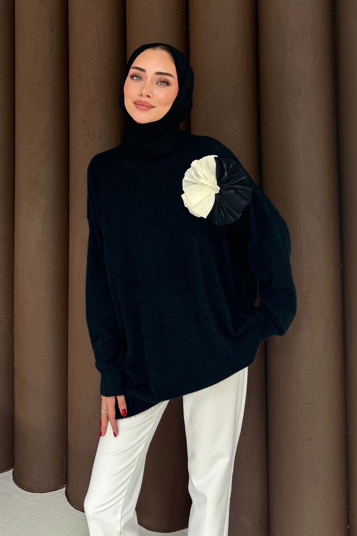 Broşlu Triko Tunik 70-2478