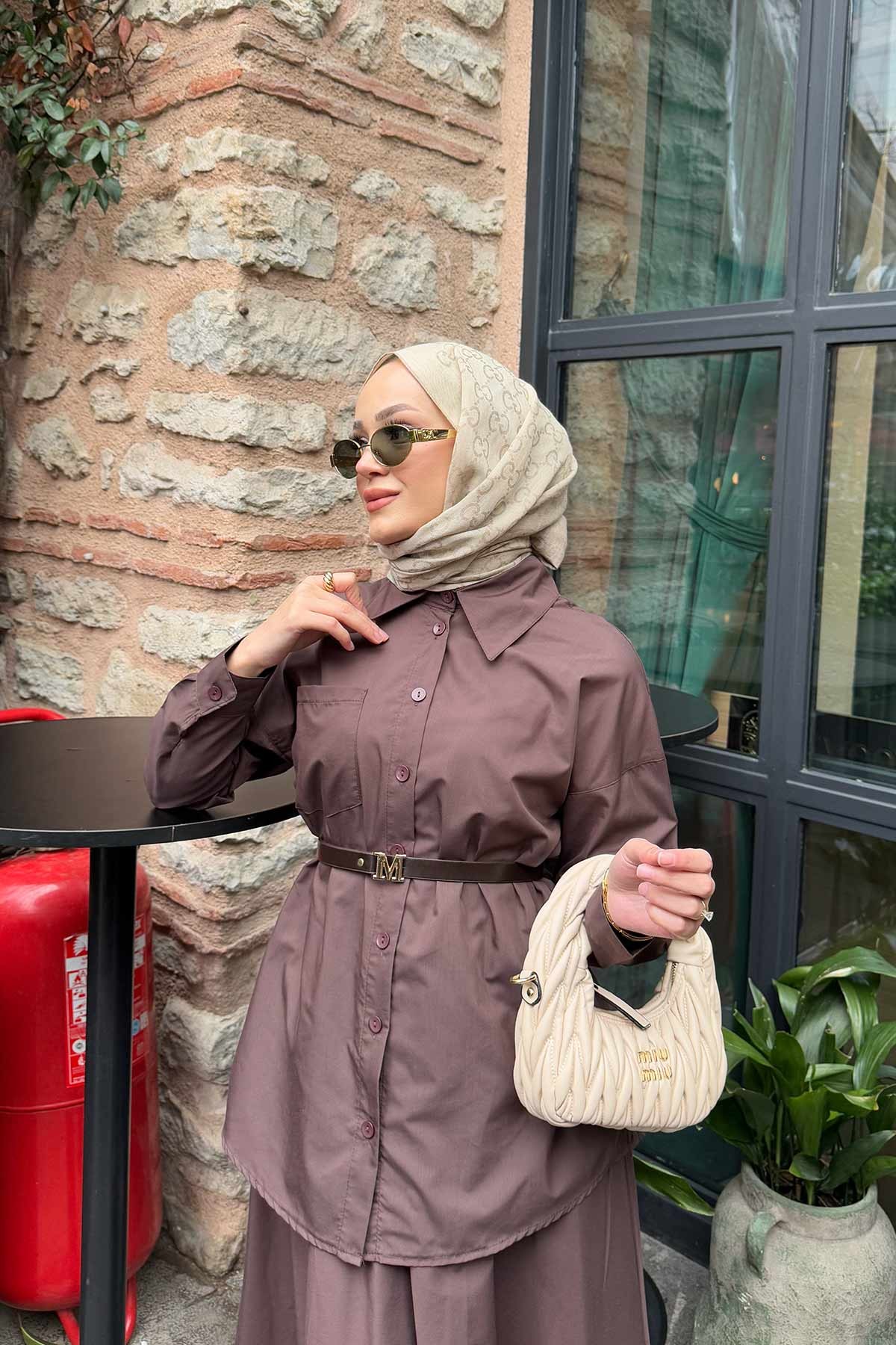 Kemerli Poplin Etekli Takım 32-3507
