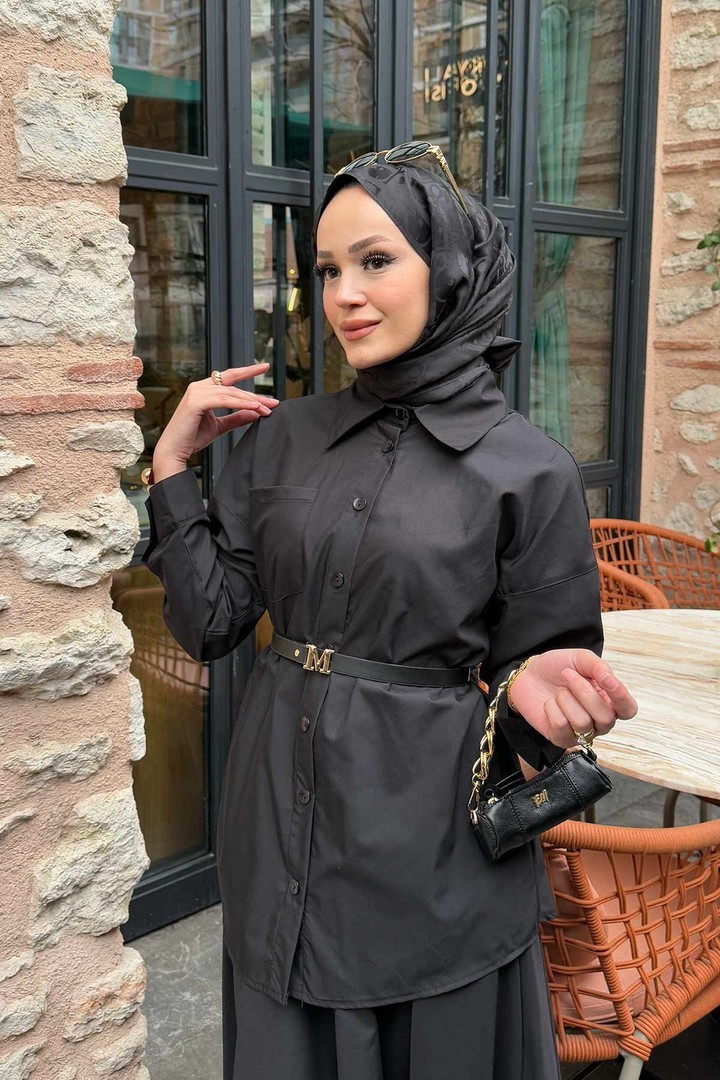 Kemerli Poplin Etekli Takım 32-3507