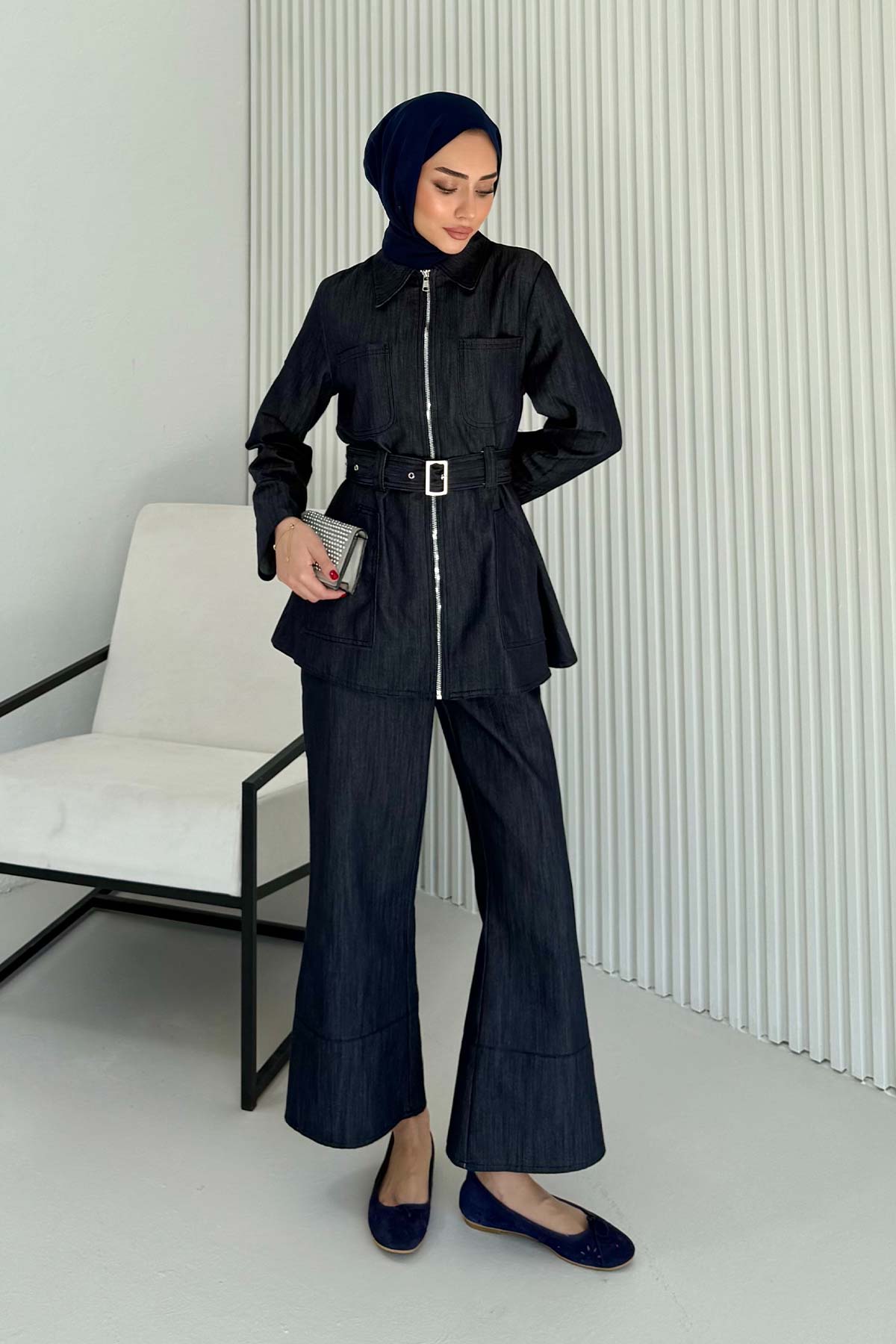 Denim Kemerli Takım 32-3716