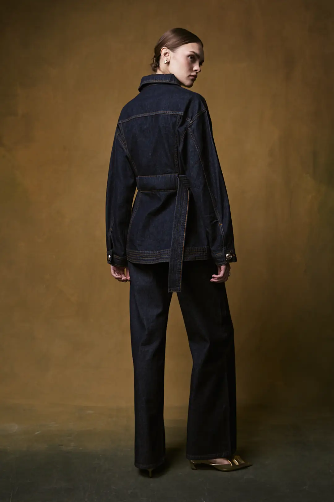 Düğmeli Denim Takım 32-8007 · 10
