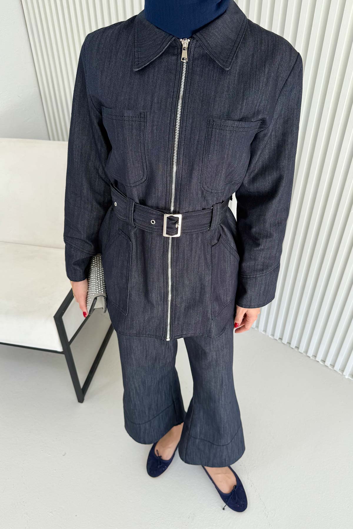 Denim Kemerli Takım 32-3716