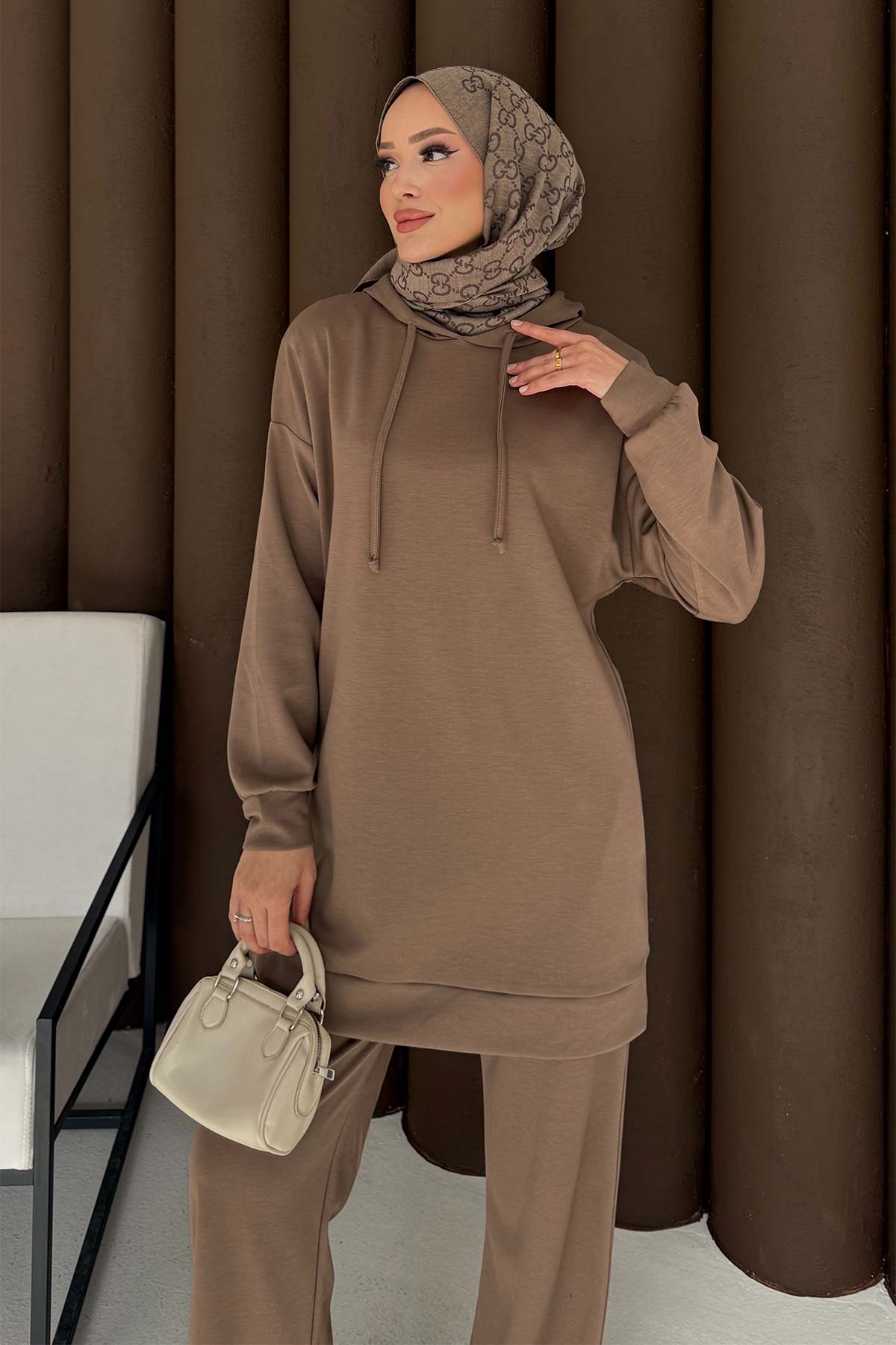 Kapüşonlu Basic Modal Takım 76-5501