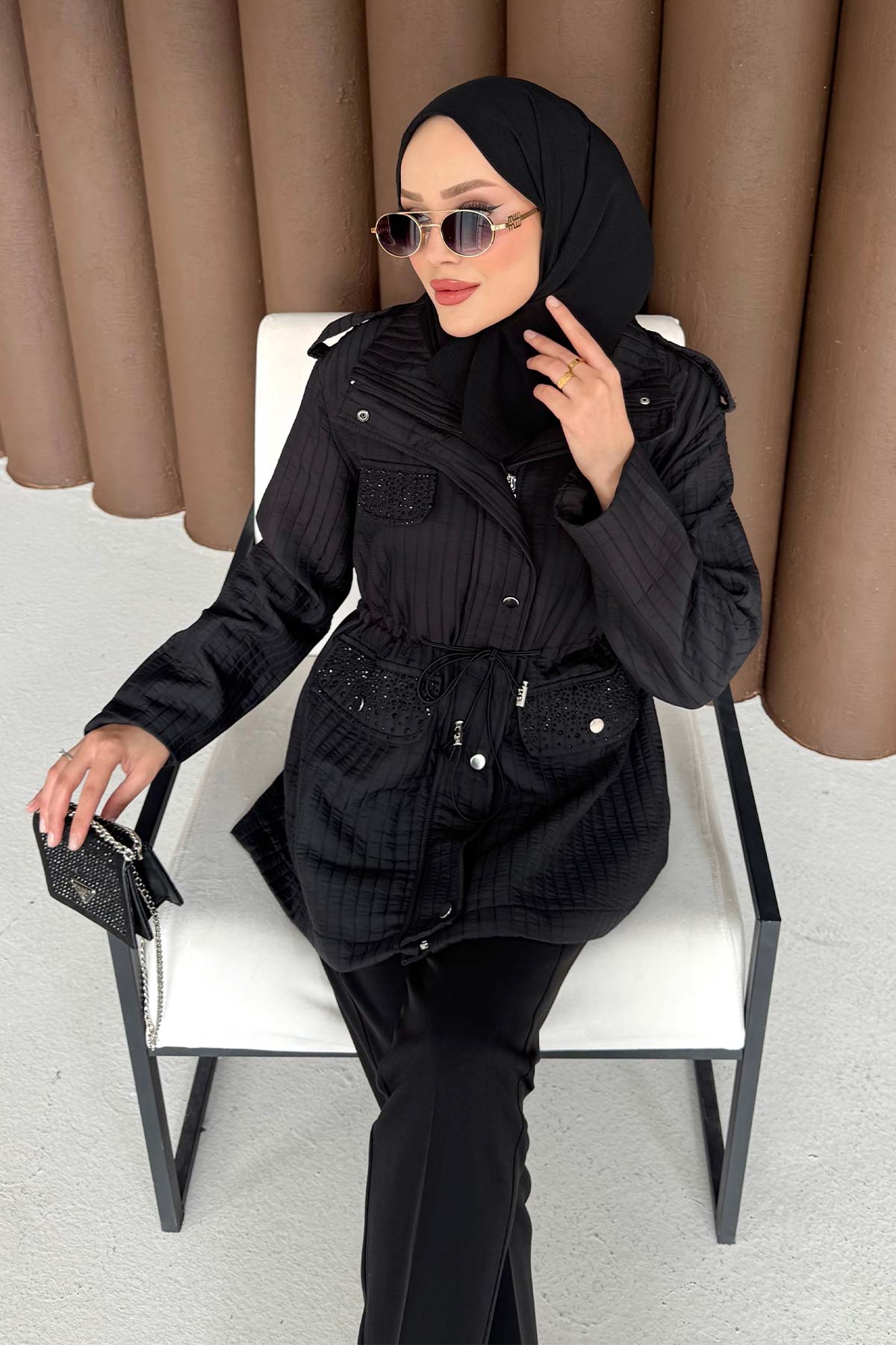 Kapitone Taşlı Kap 32-3711