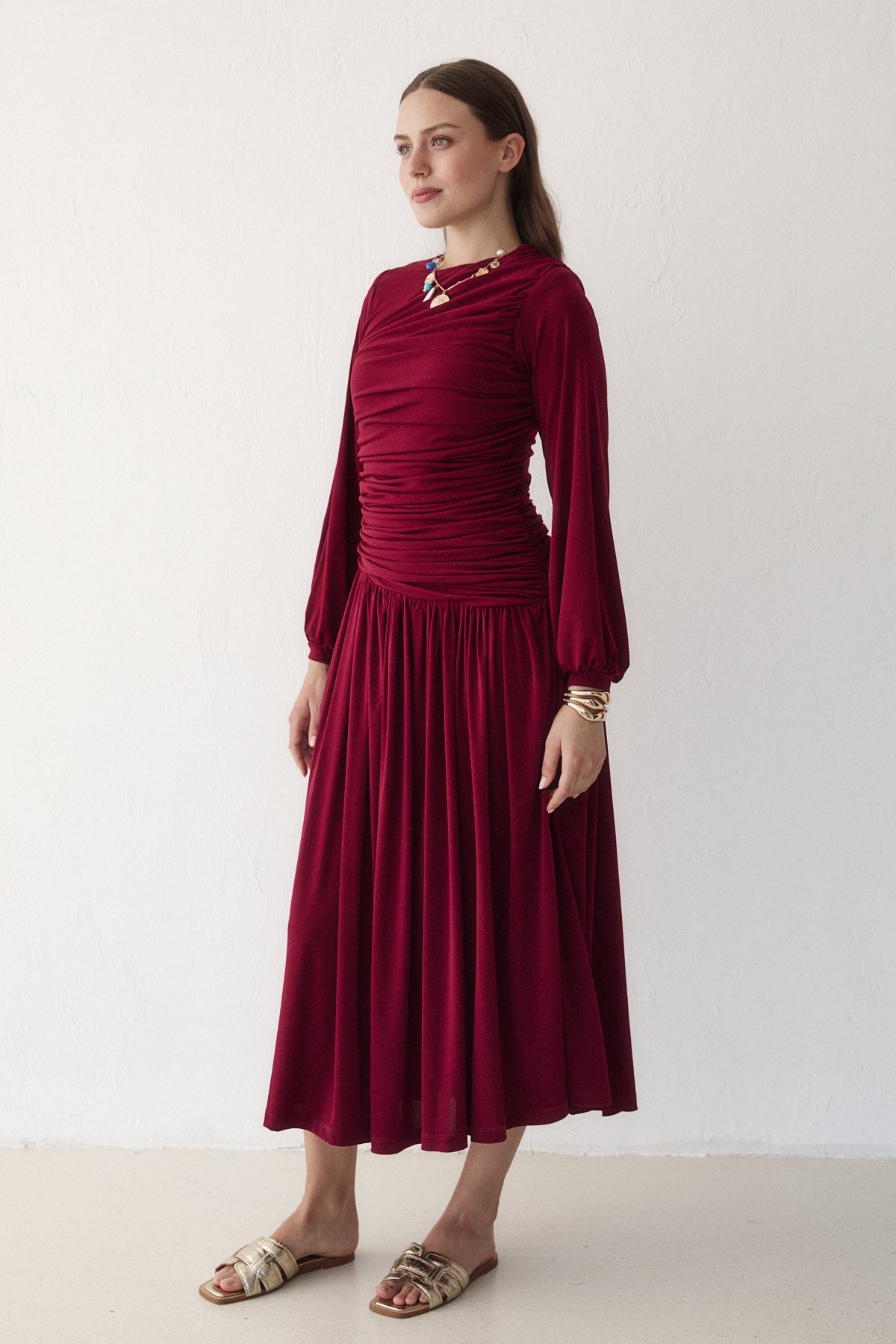 Sandy Drapeli Elbise 6-5117