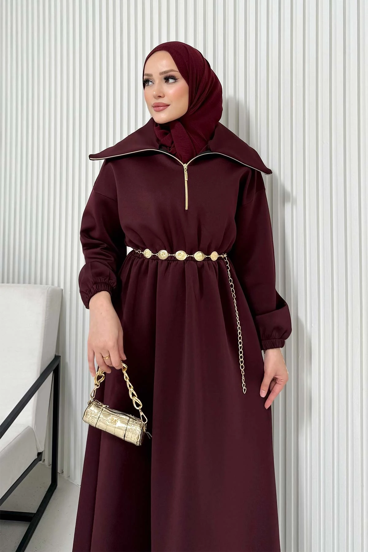 Kemerli Scuba Elbise 68-6215-1