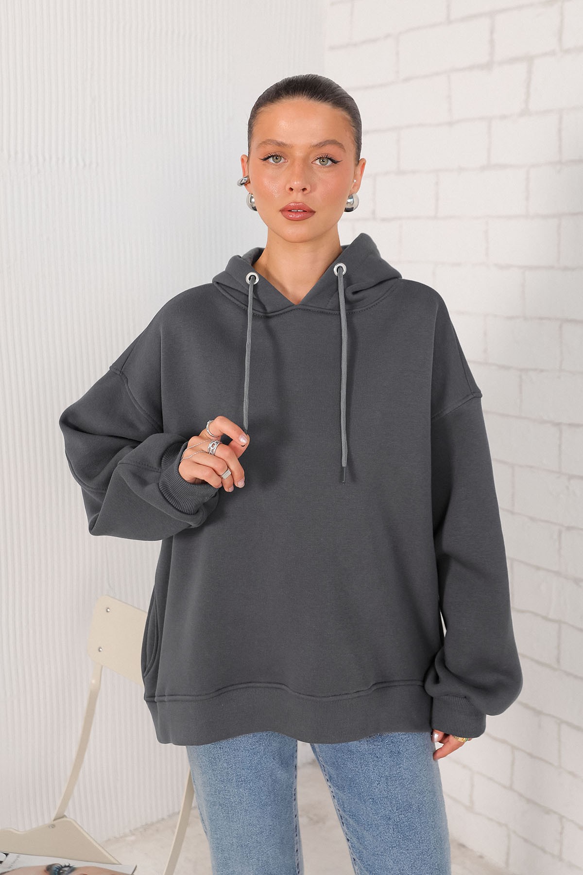 Şardonlu Üç İplik Sweat 3-1102