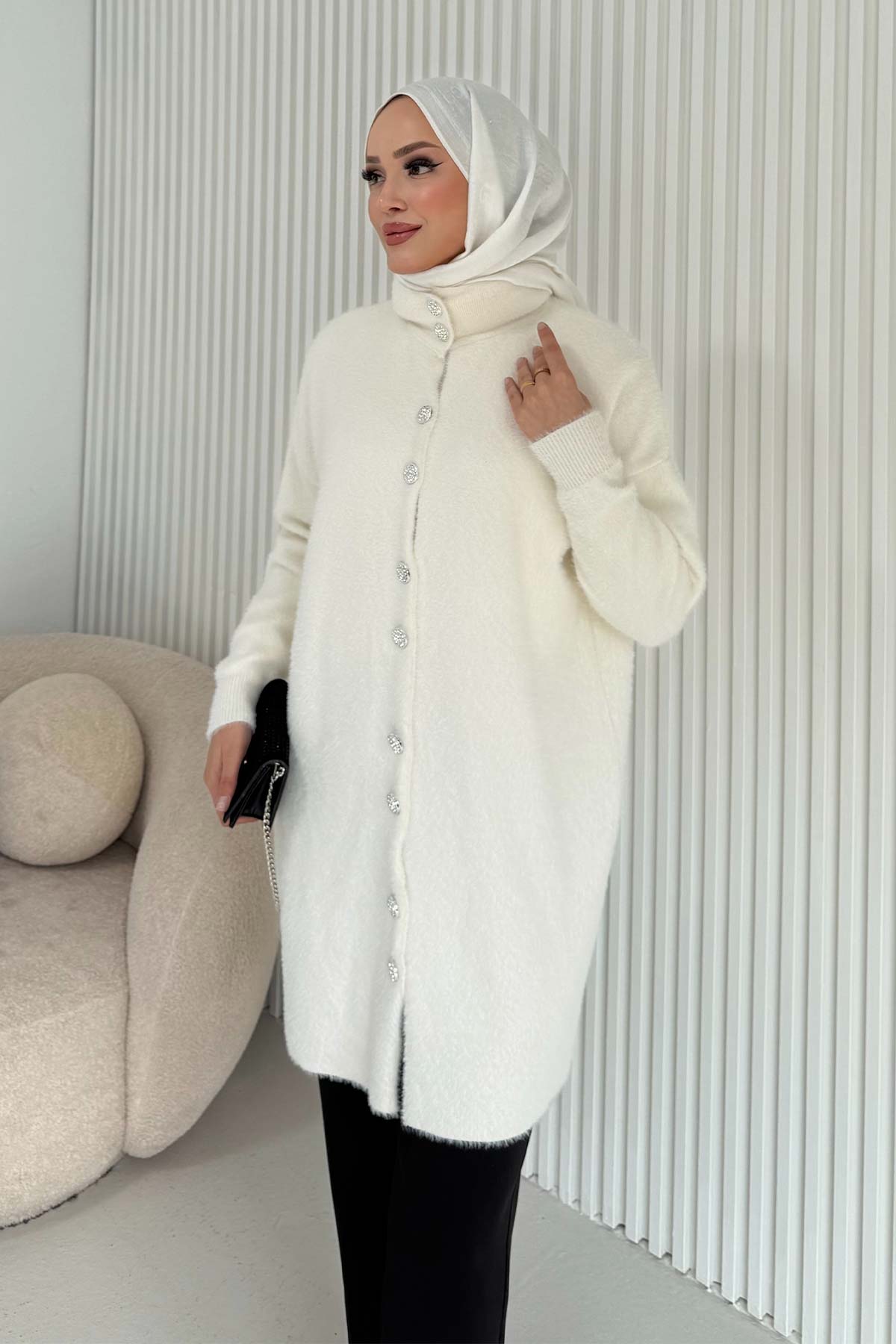 Düğmeli Triko Hırka 70-2447