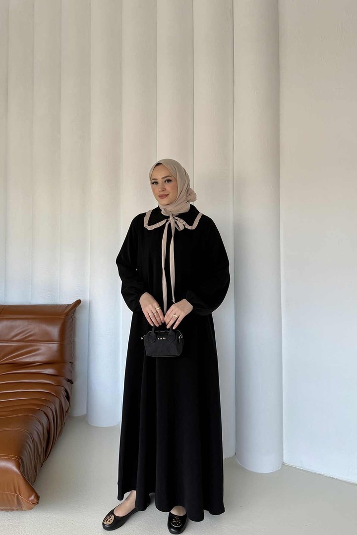 Yaka Detaylı Elbise 32-2309