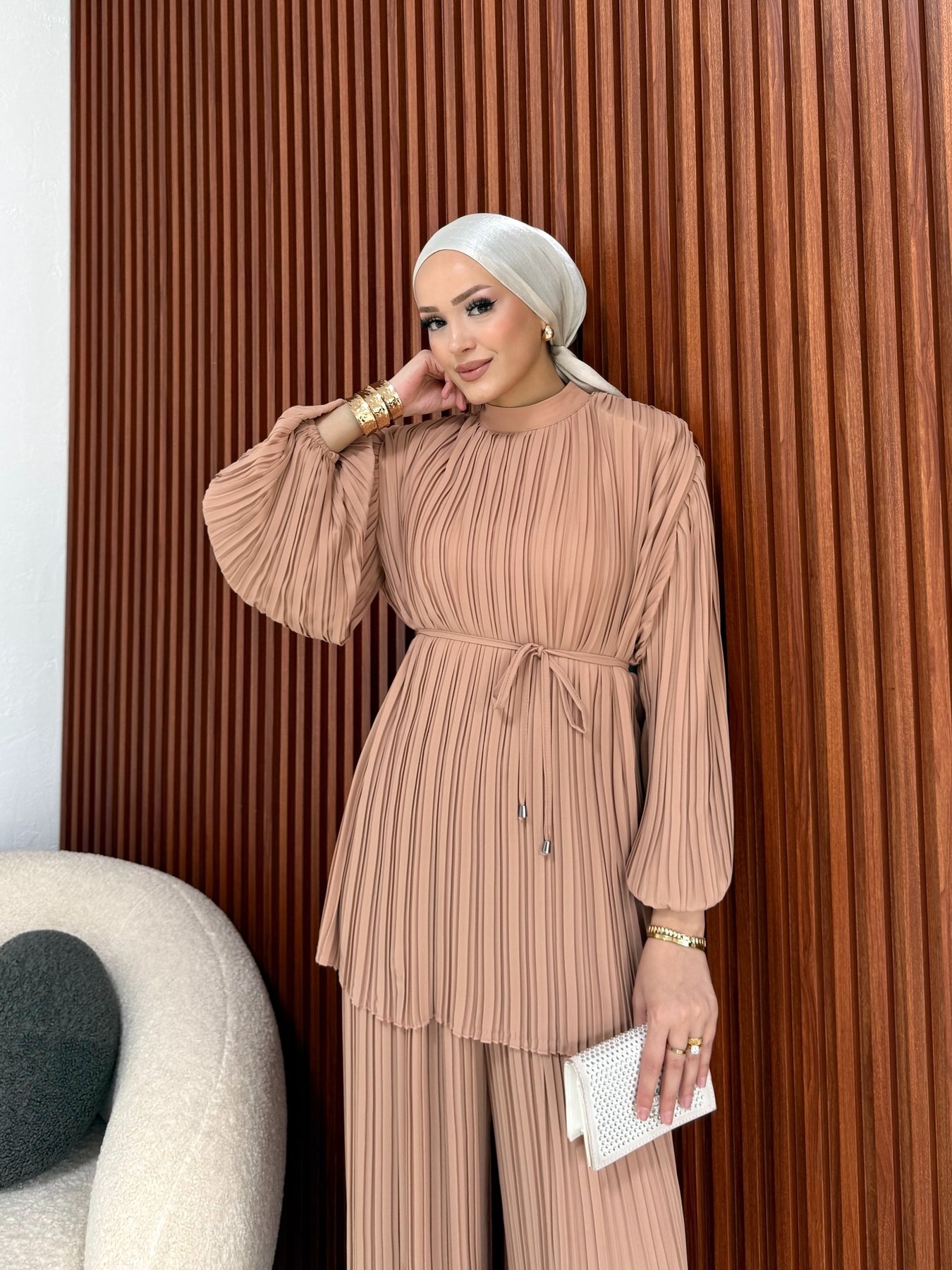 Piliseli Pantolonlu Takım 32-2335