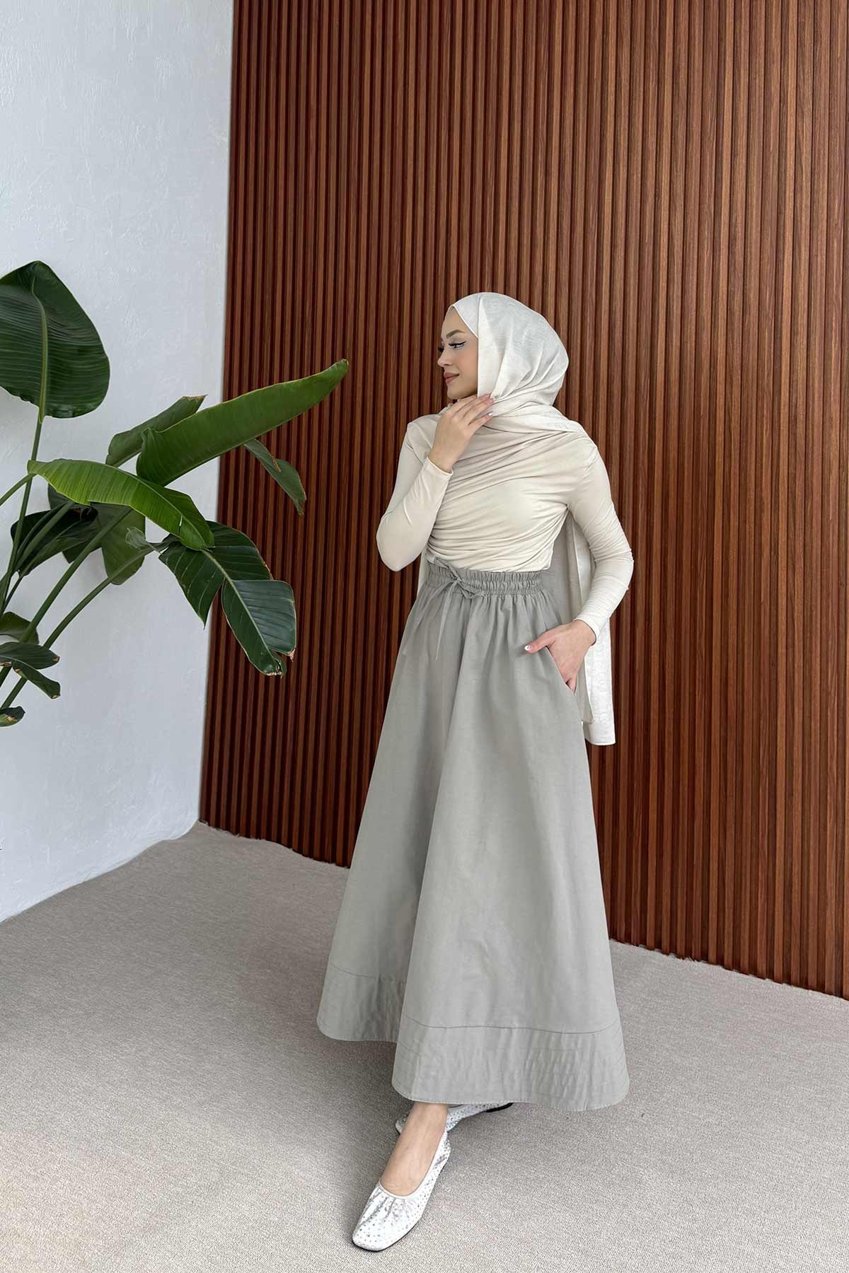 Beli Lastikli Etek 3-2225
