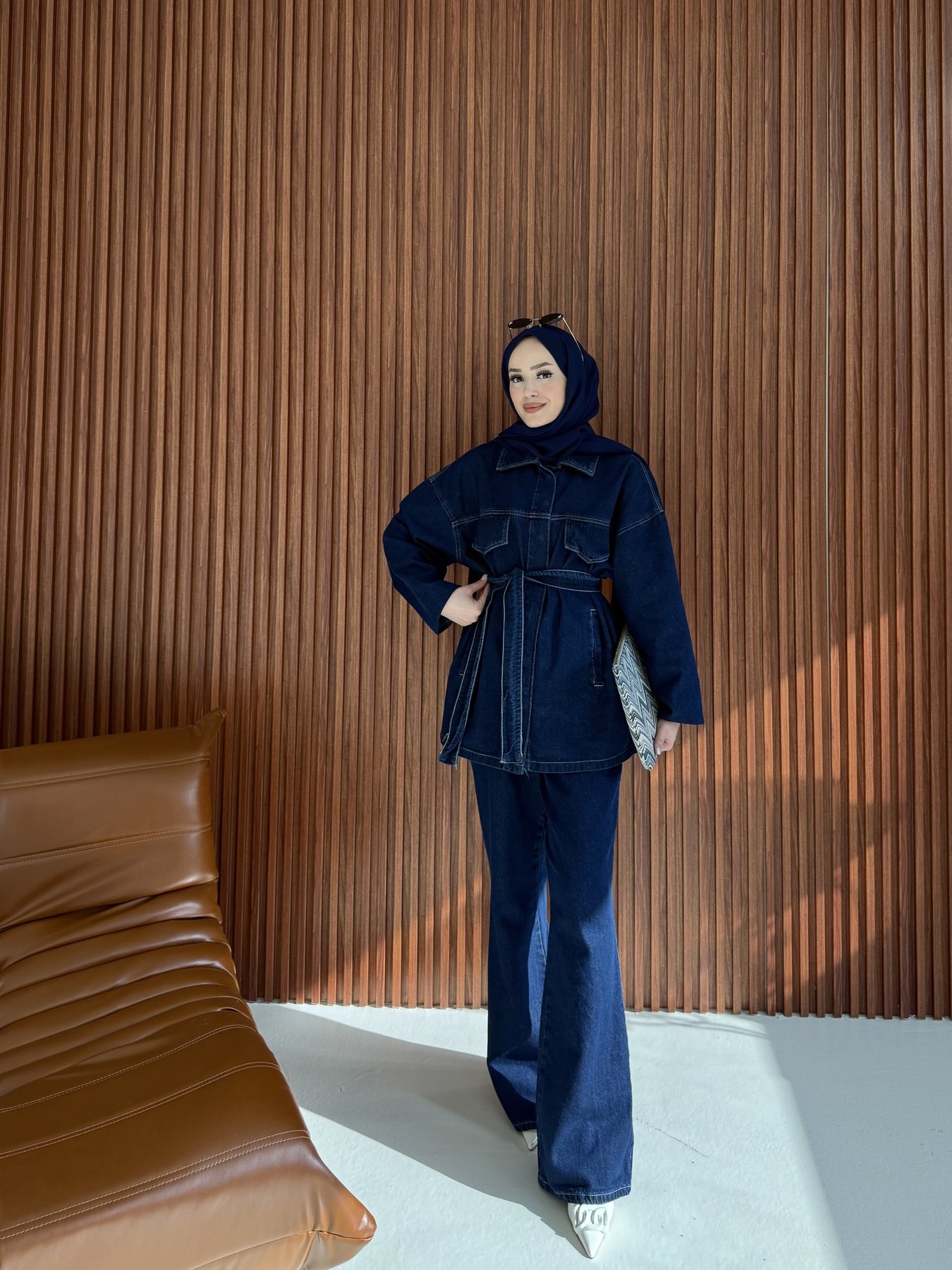 Kuşaklı Denim Takım 3-2230