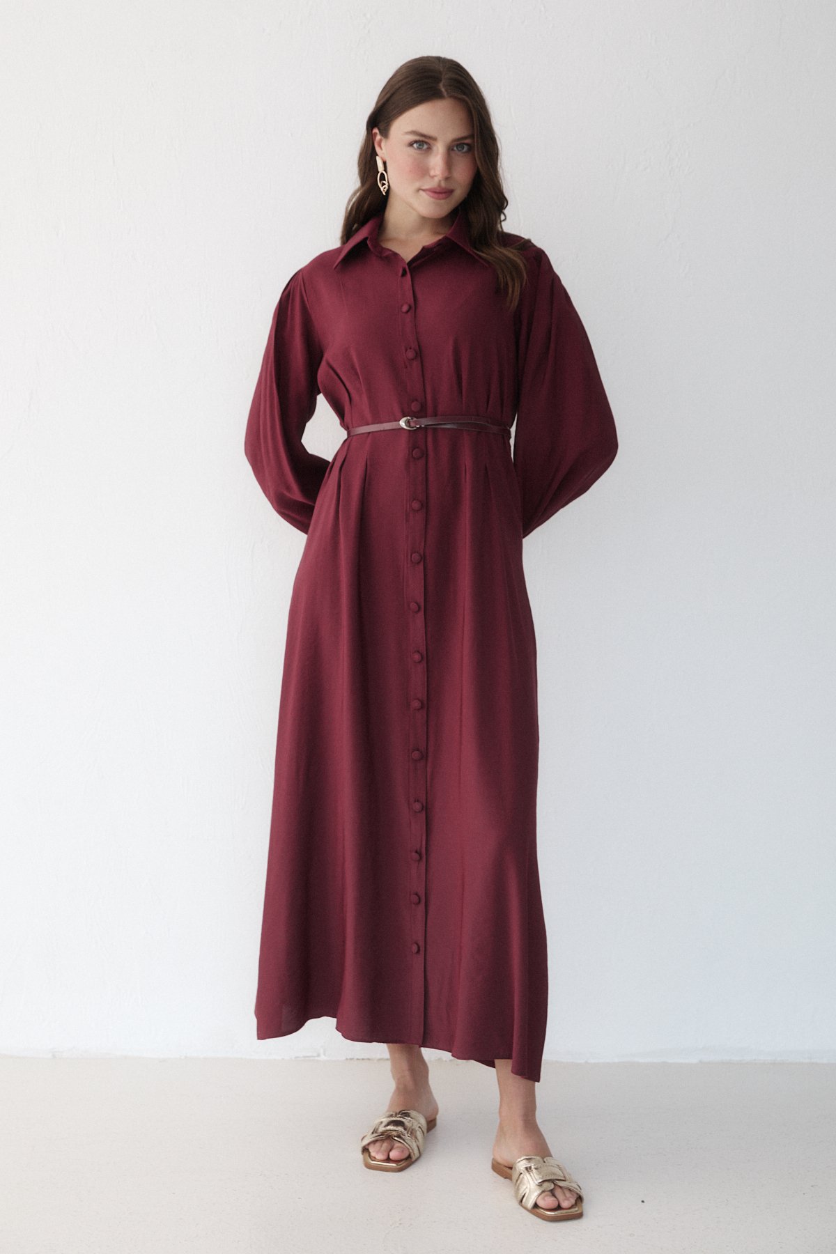 Modal Kemerli Elbise 32-2363