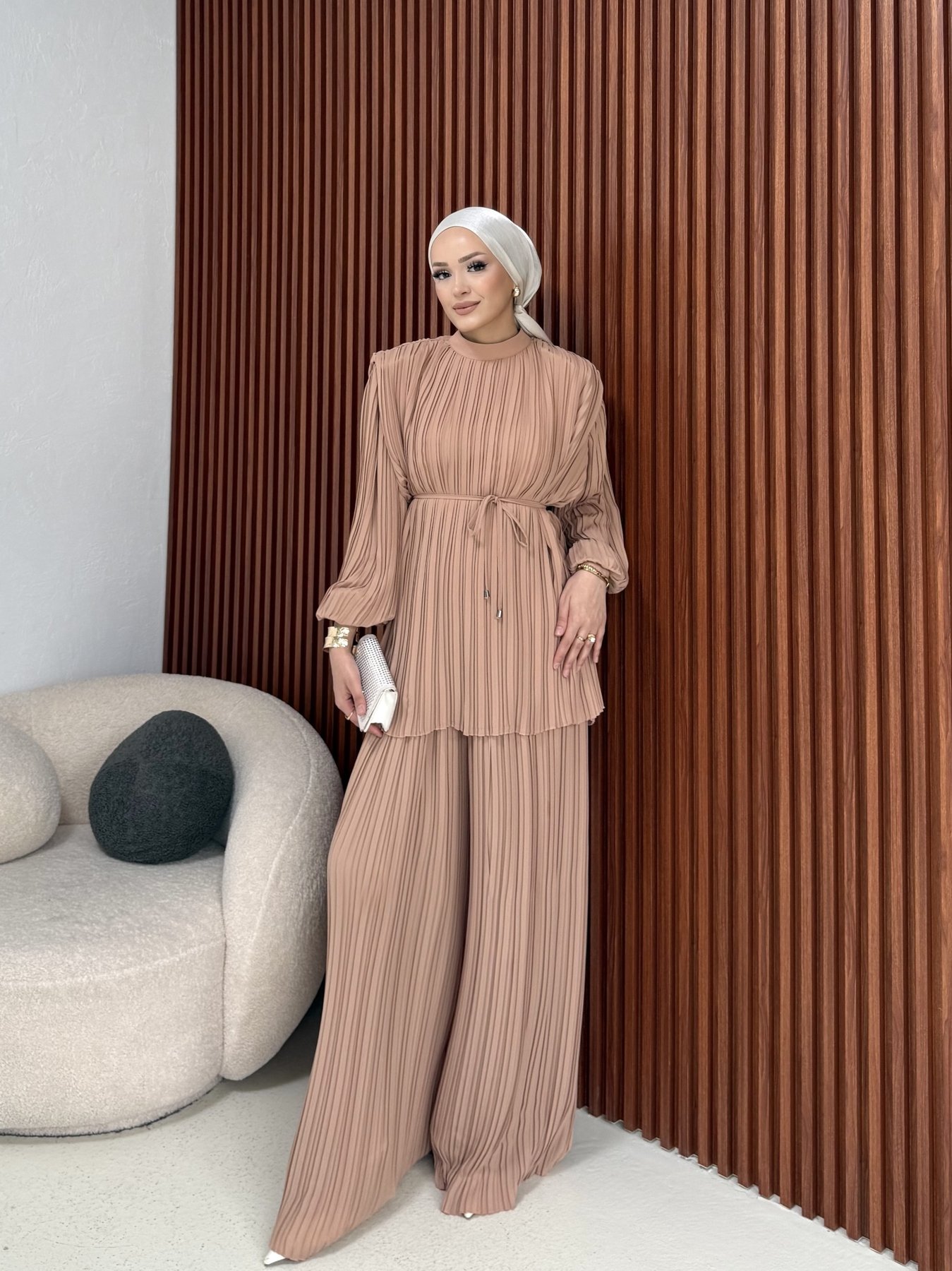 Piliseli Pantolonlu Takım 32-2335