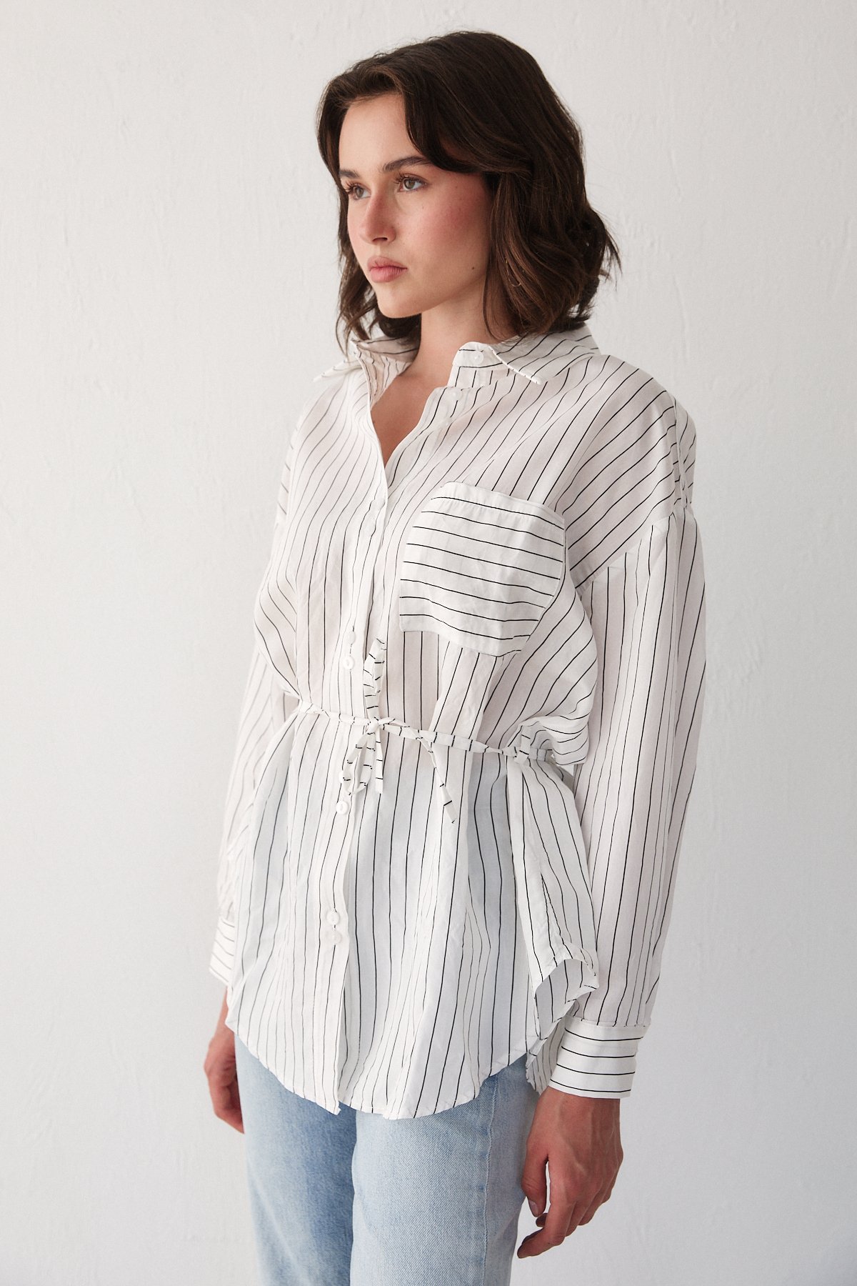 Çizgili Poplin Gömlek 3-3343