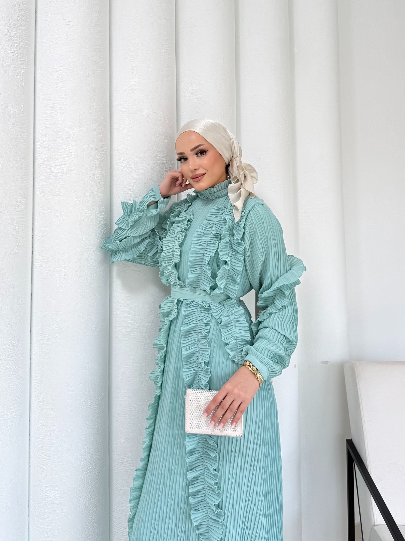 Pilise Detaylı Elbise 32-3027-1