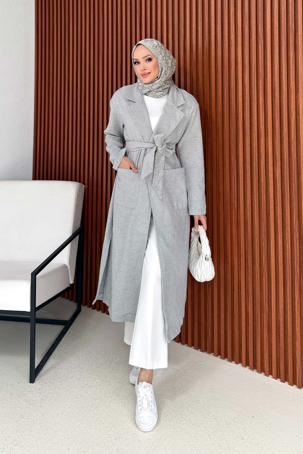 Kuşaklı İnce Kaşe Kaban 32-6500-2