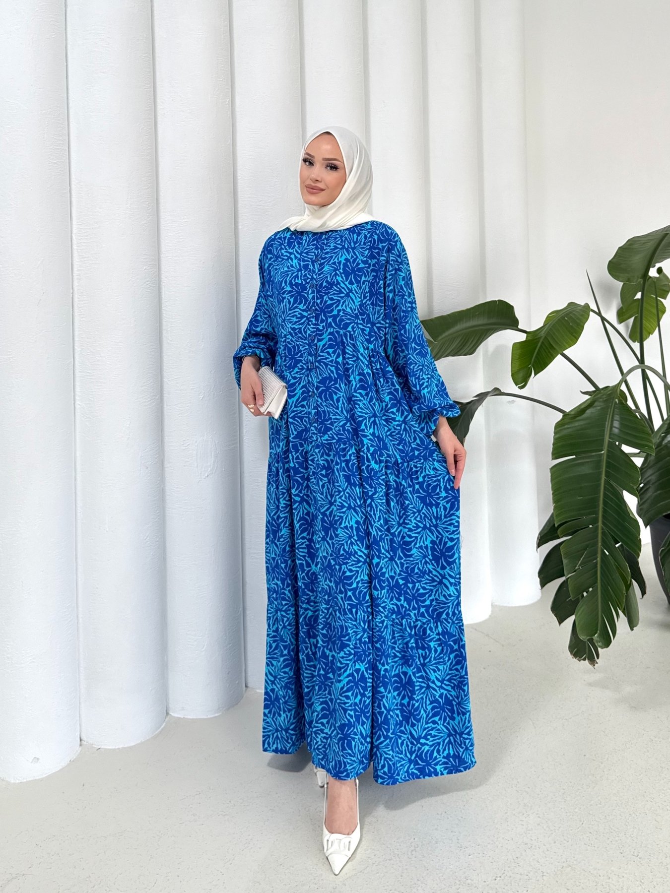 Desenli Viscon Elbise 68-6168