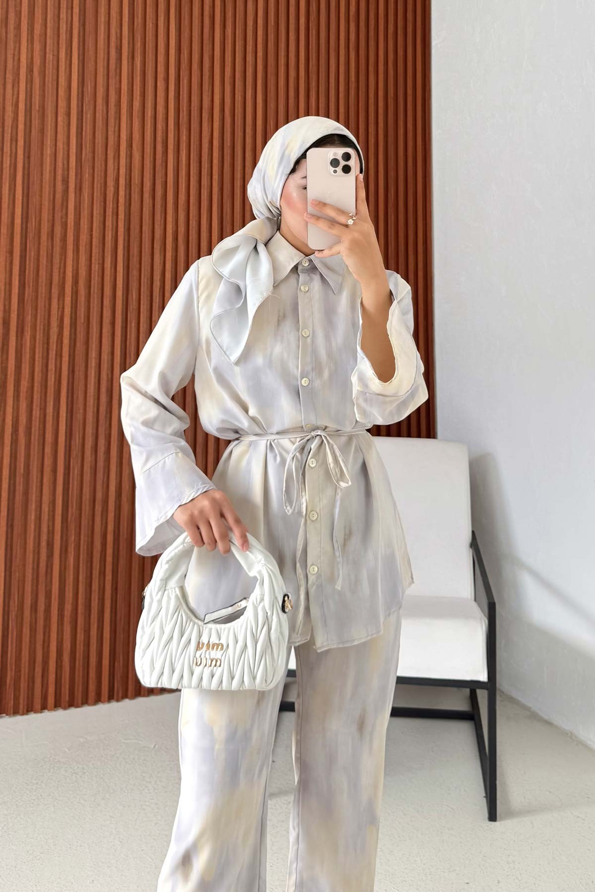 Eşarplı Desenli Takım 32-3599