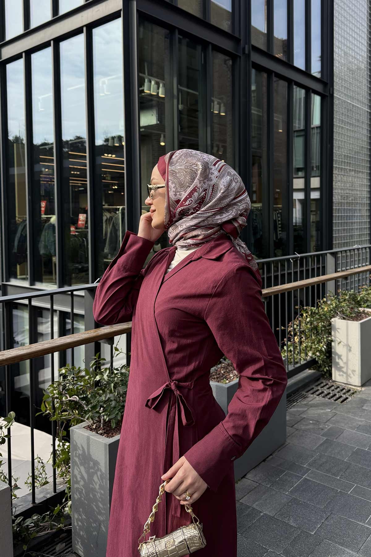 Bağlamalı Poplin Elbise 3-3015