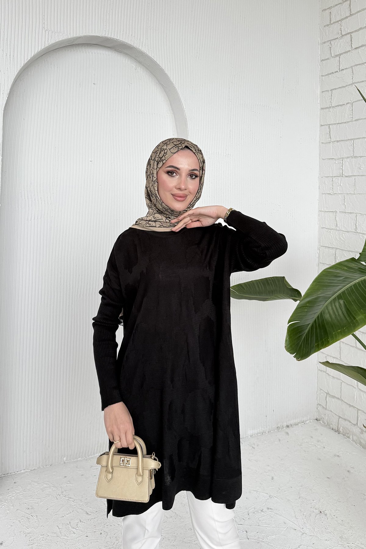 Desenli Triko Tunik 70-2173