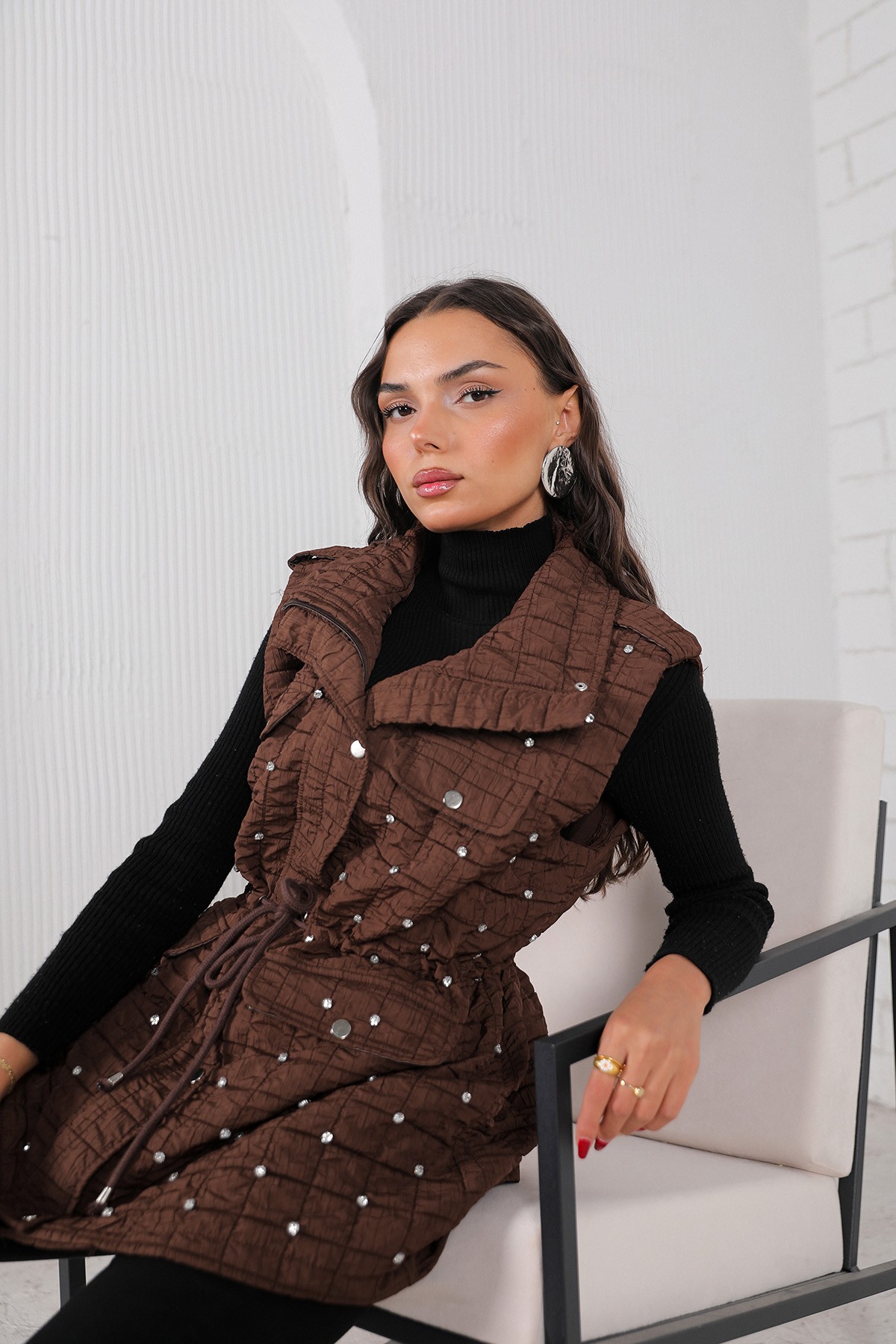 Taşlı Kapitone Yelek 32-2232