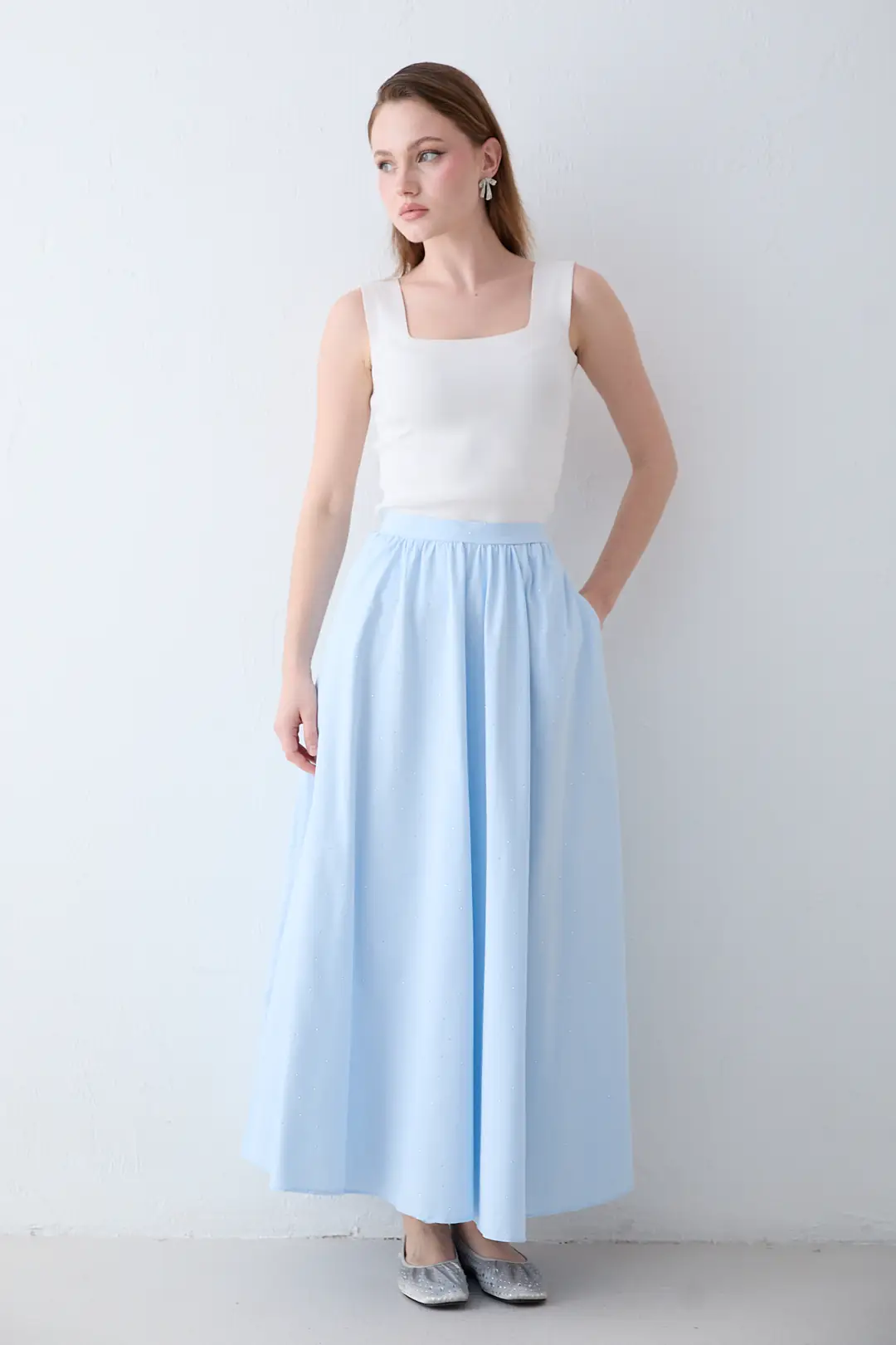 Taşlı Poplin Etek 77-1999 · 3