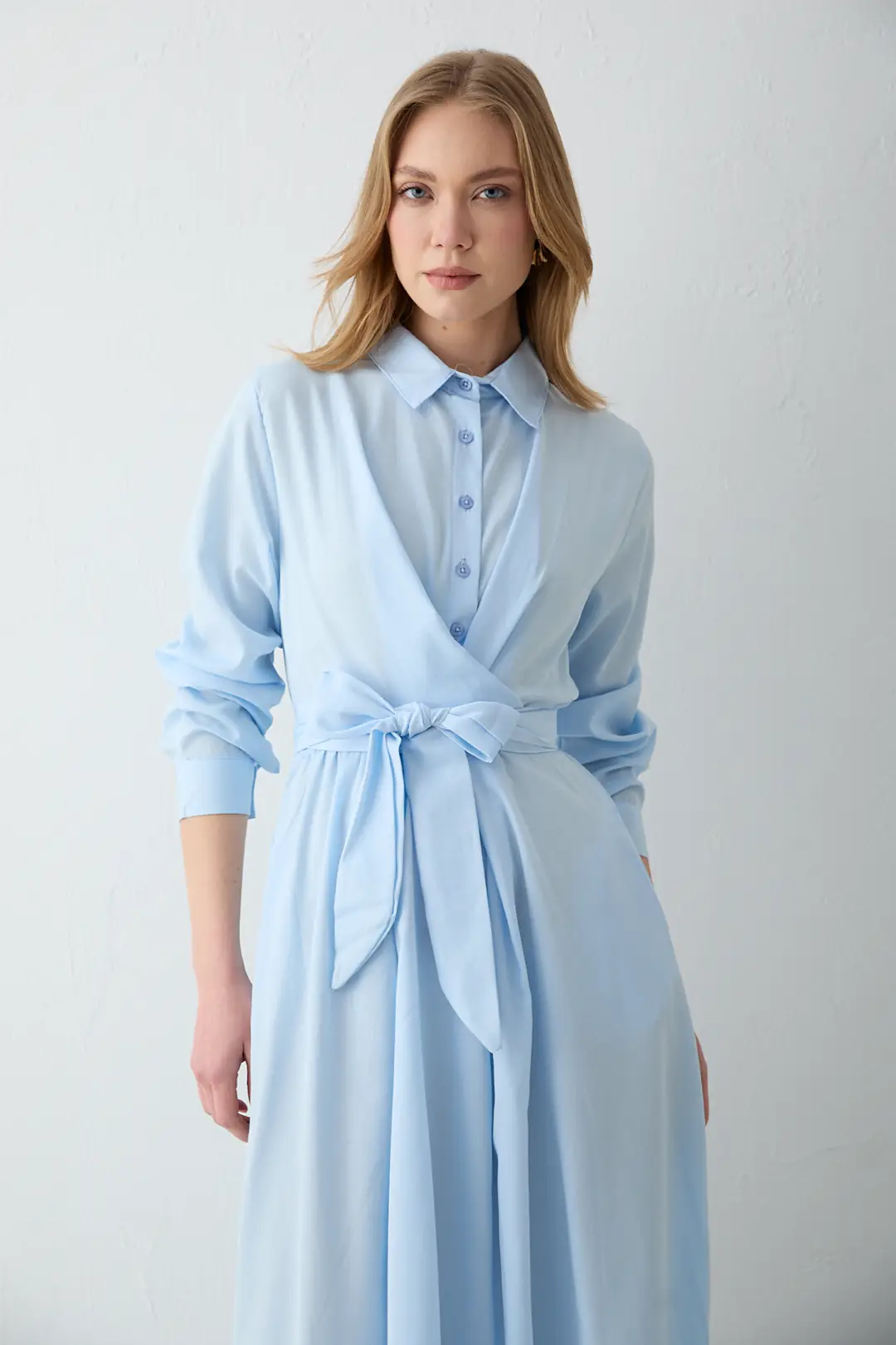 Bağlamalı Poplin Elbise 68-6163-1 · 5