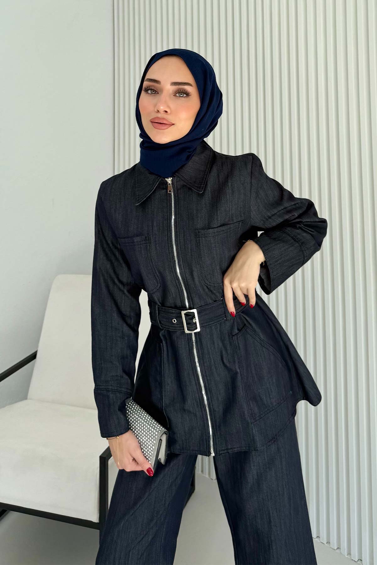 Denim Kemerli Takım 32-3716