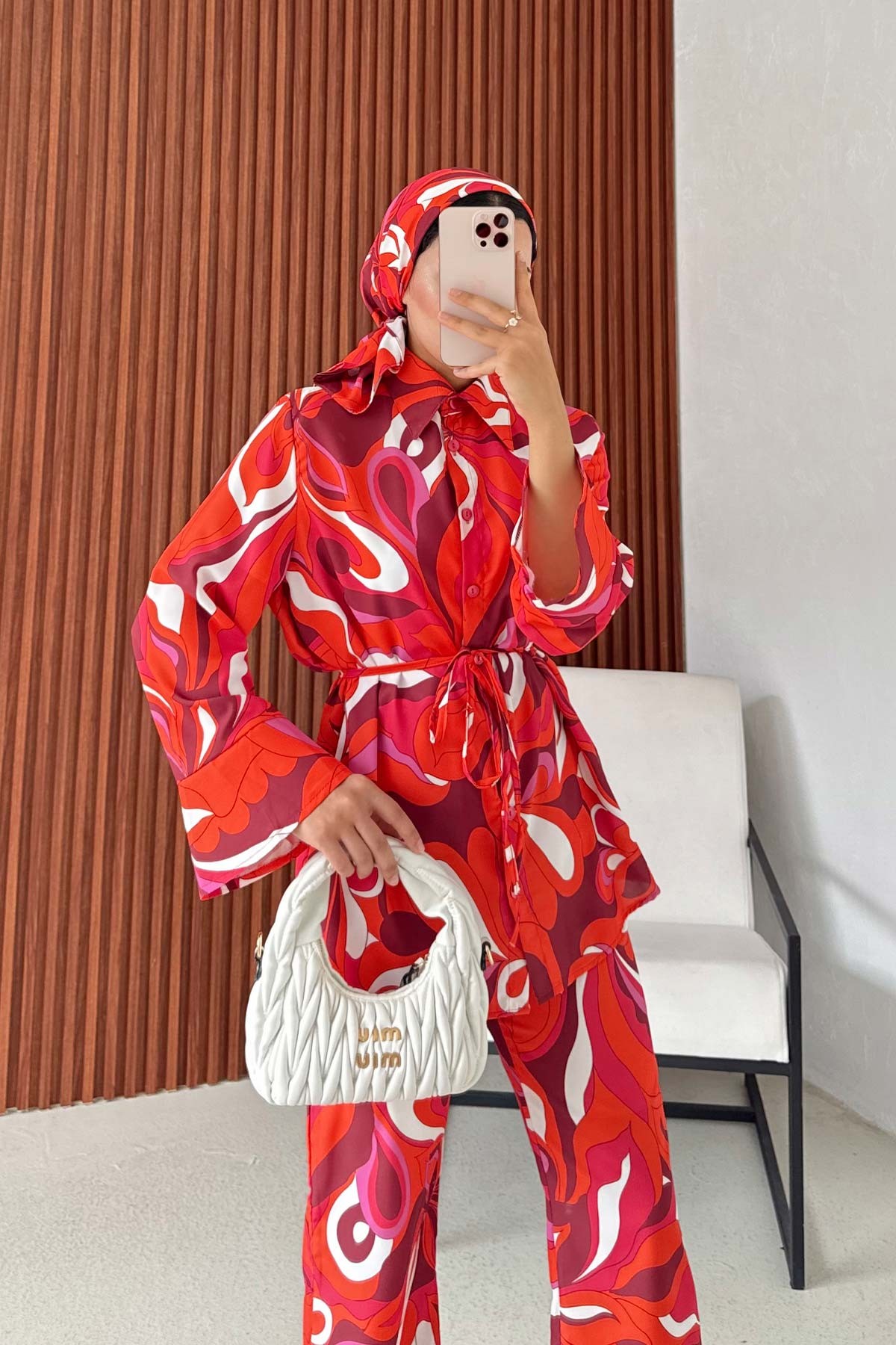 Eşarplı Desenli Takım 32-3598