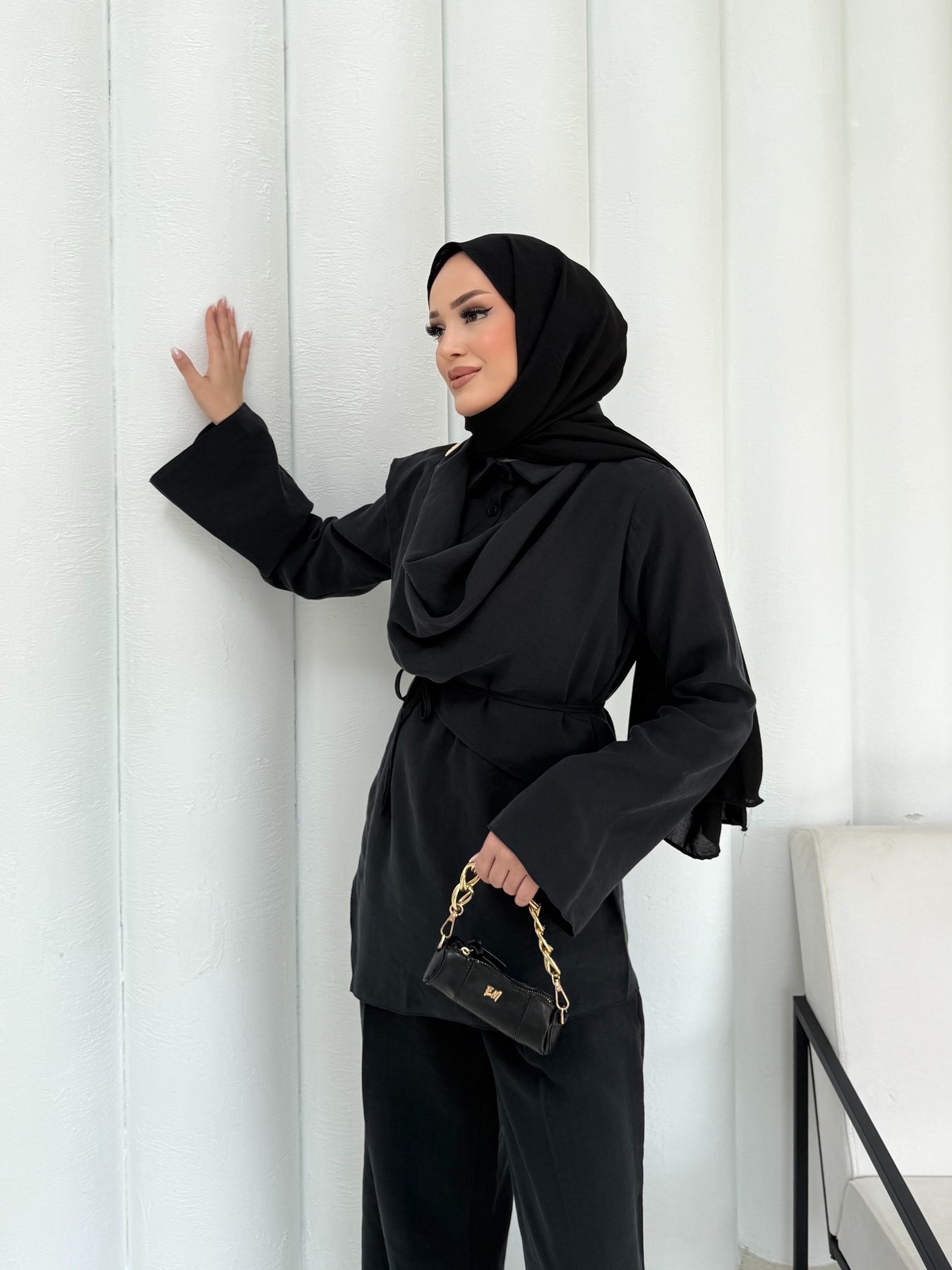 Düğmeli Modal Takım 3-3307