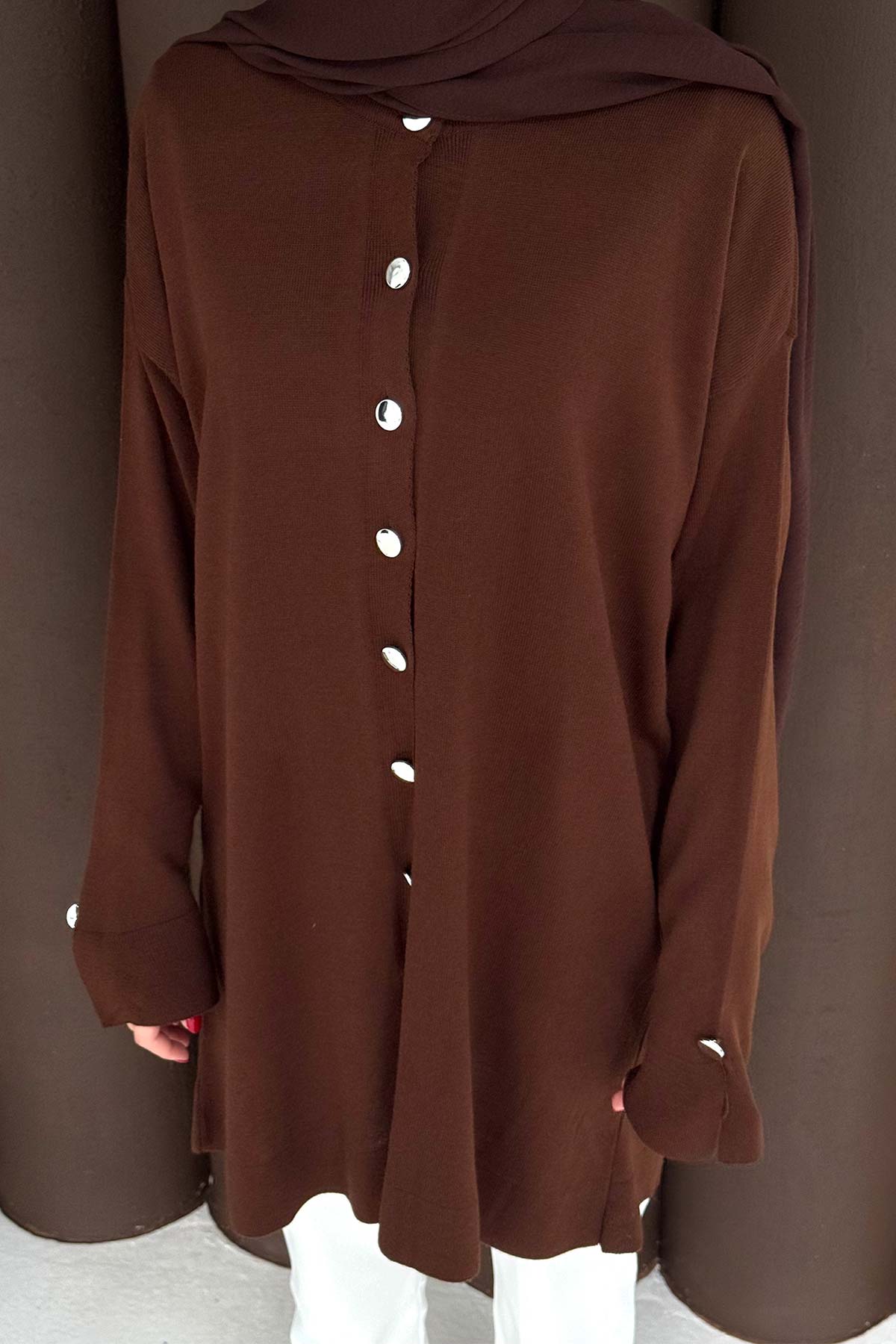 Düğmeli Triko Hırka 70-2437