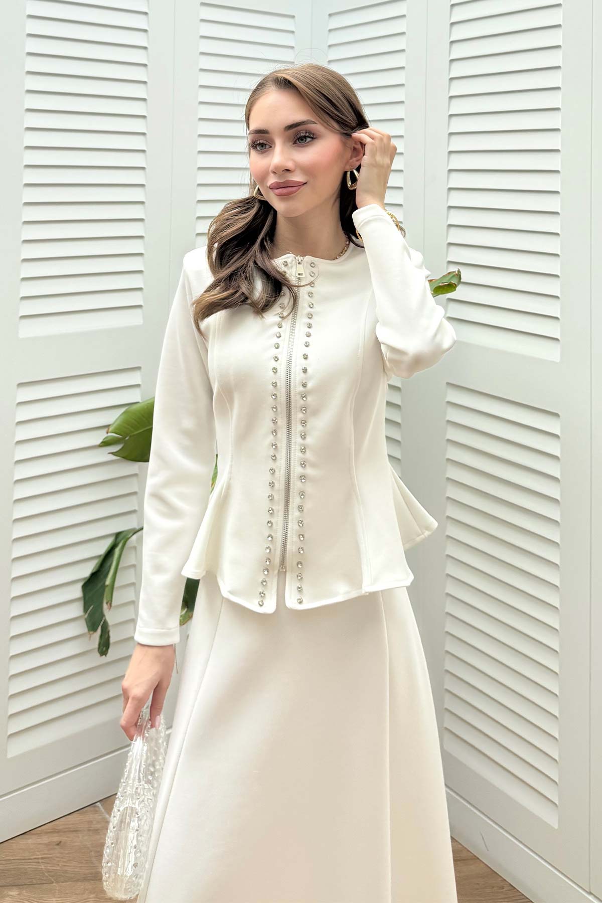 Scuba Taşlı Etekli Takım 32-3730