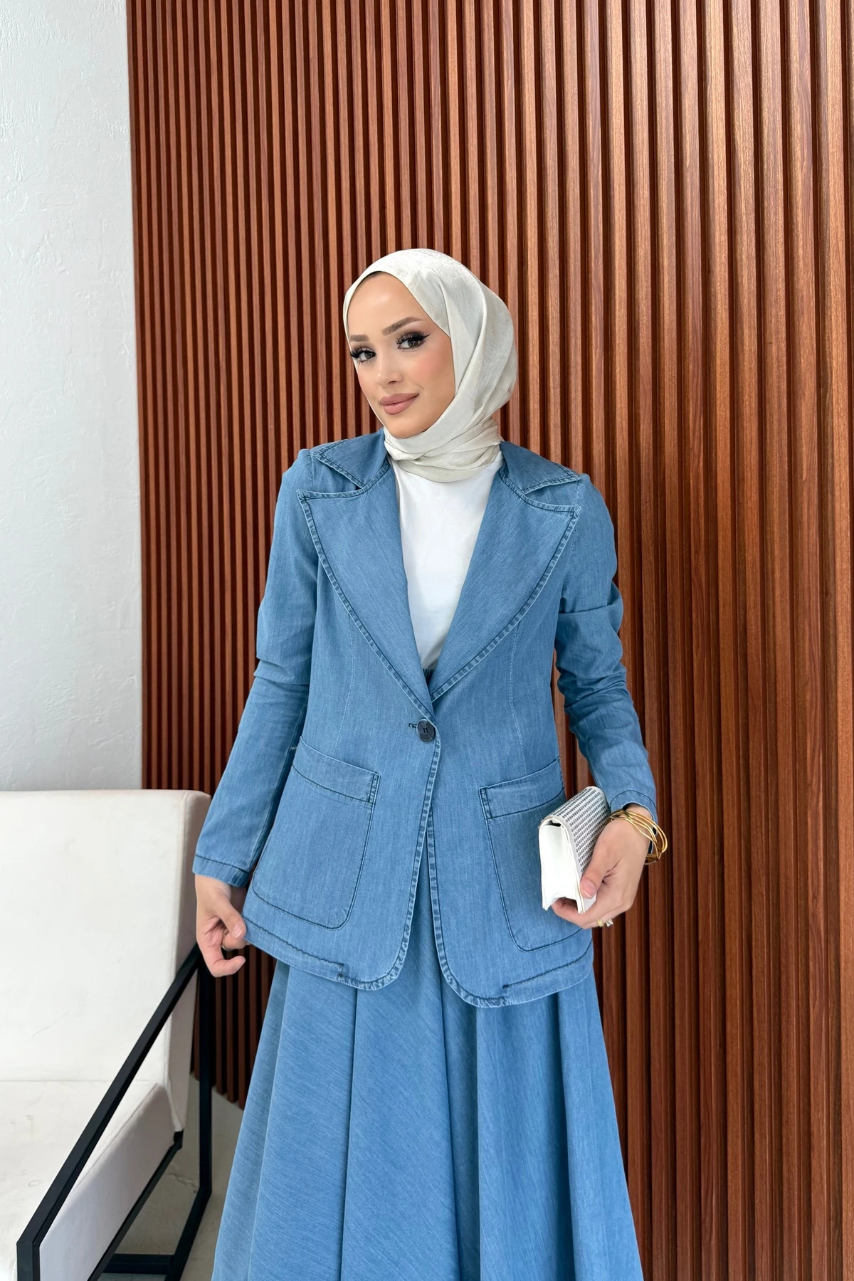 Tensel Ceketli Etekli Takım 32-2361