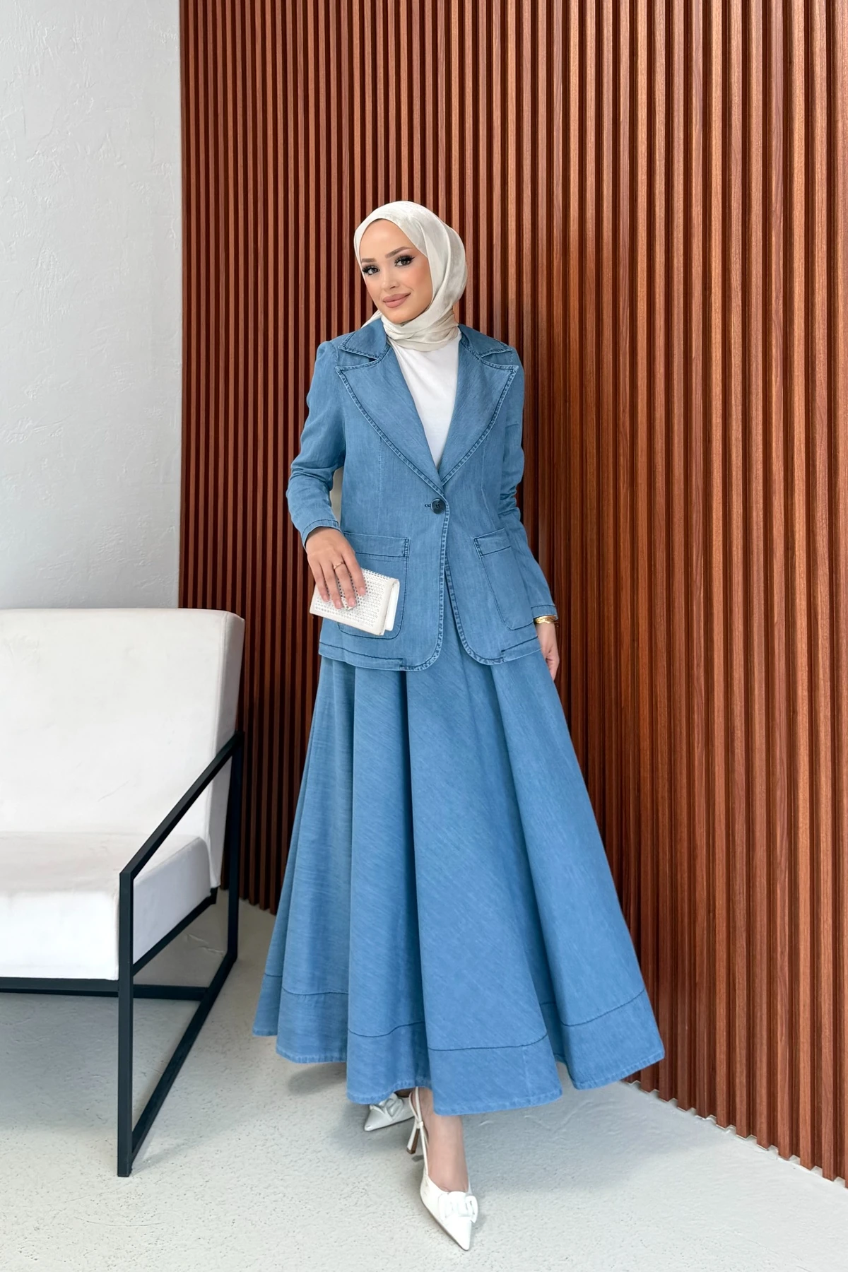 Tensel Ceketli Etekli Takım 32-2361